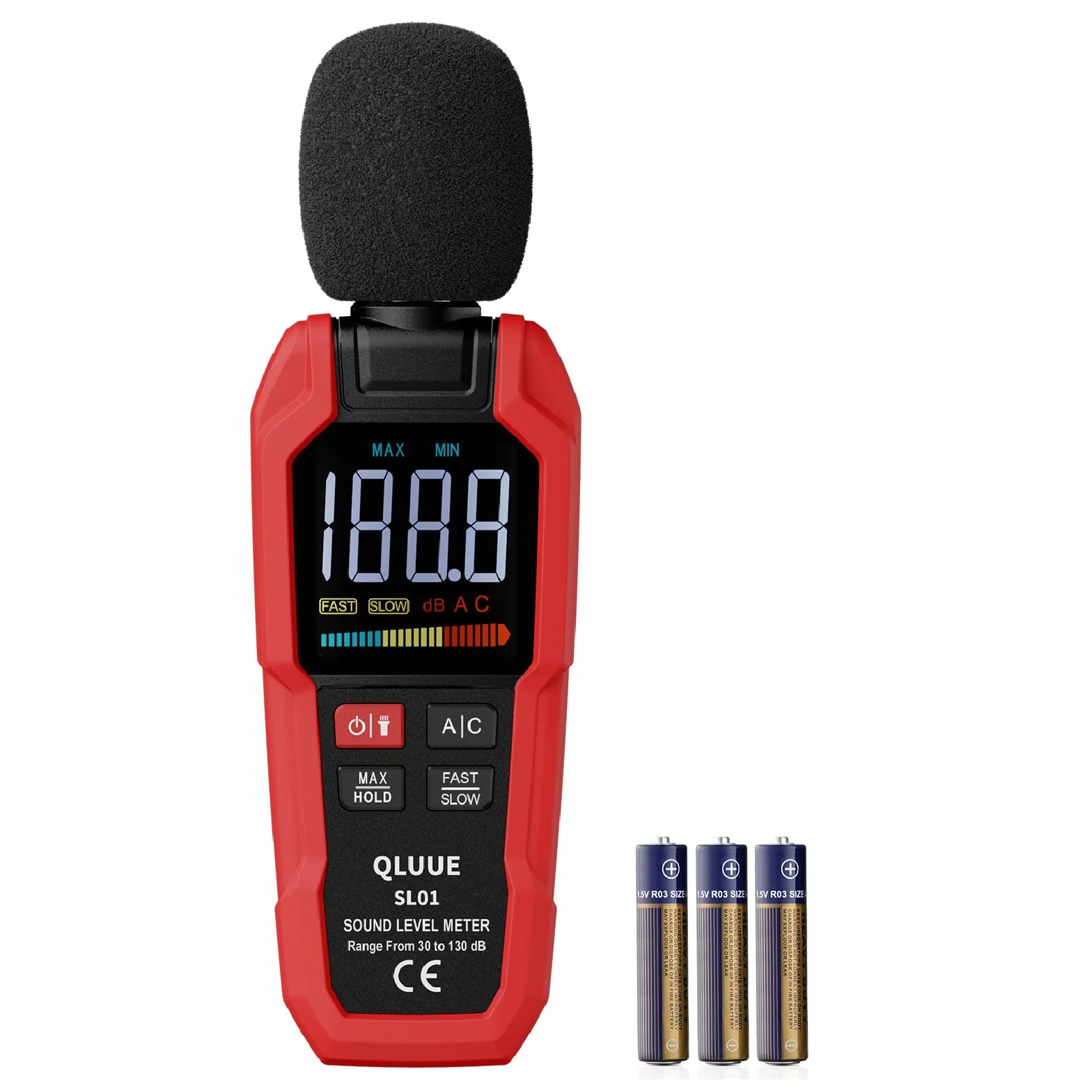 Cyfrowy przenośny miernik poziomu dźwięku, 30 dB do 130 dB, wyświetlacz LCD z obciążeniem A/C, może być używany w domu, w fabryce i na ulicy