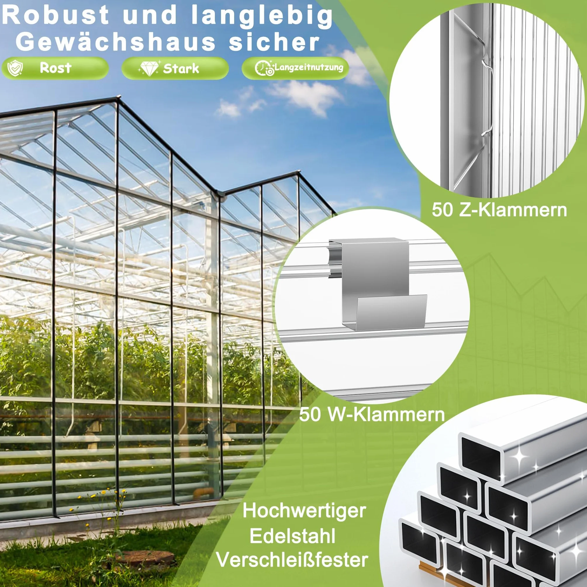 YRHome Płyty komorowe poliwęglanowe, odporne na promieniowanie UV, podwójne płyty komorowe, 605 x 1210 x 4 mm, płyty komorowe do szklarni, z 50 klamrami i 50 klipsami Z