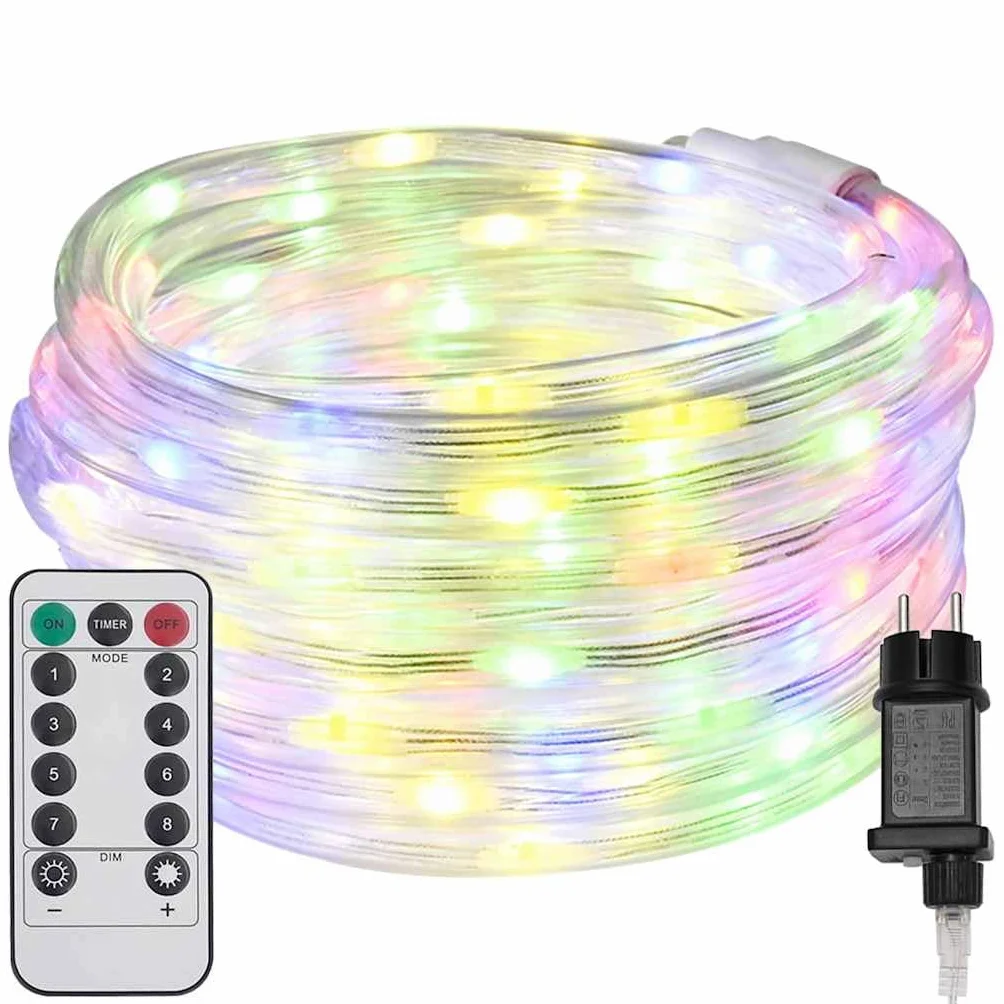 vidaXL Lina świetlna z 240 diodami LED Wielokolorowe 10 m PVC, Oświetlenie LED, elastyczne lampki na żyłce, dekoracyjne świetlne akcenty, do domu i ogrodu, idealne na Święta