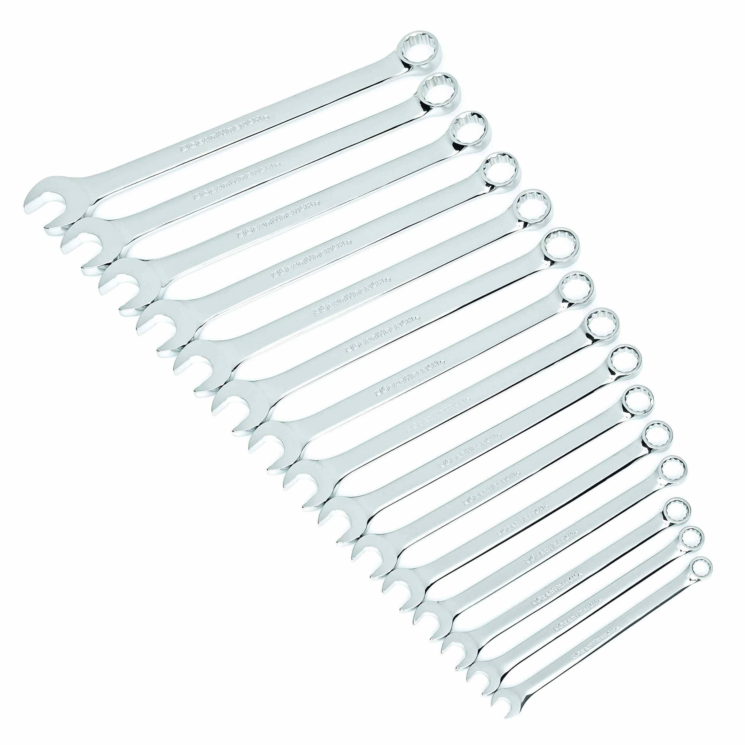 GEARWRENCH 15 szt. 12-punktowe, Zestaw kluczy płasko-oczkowych, długi wzór, metryczny - 81902