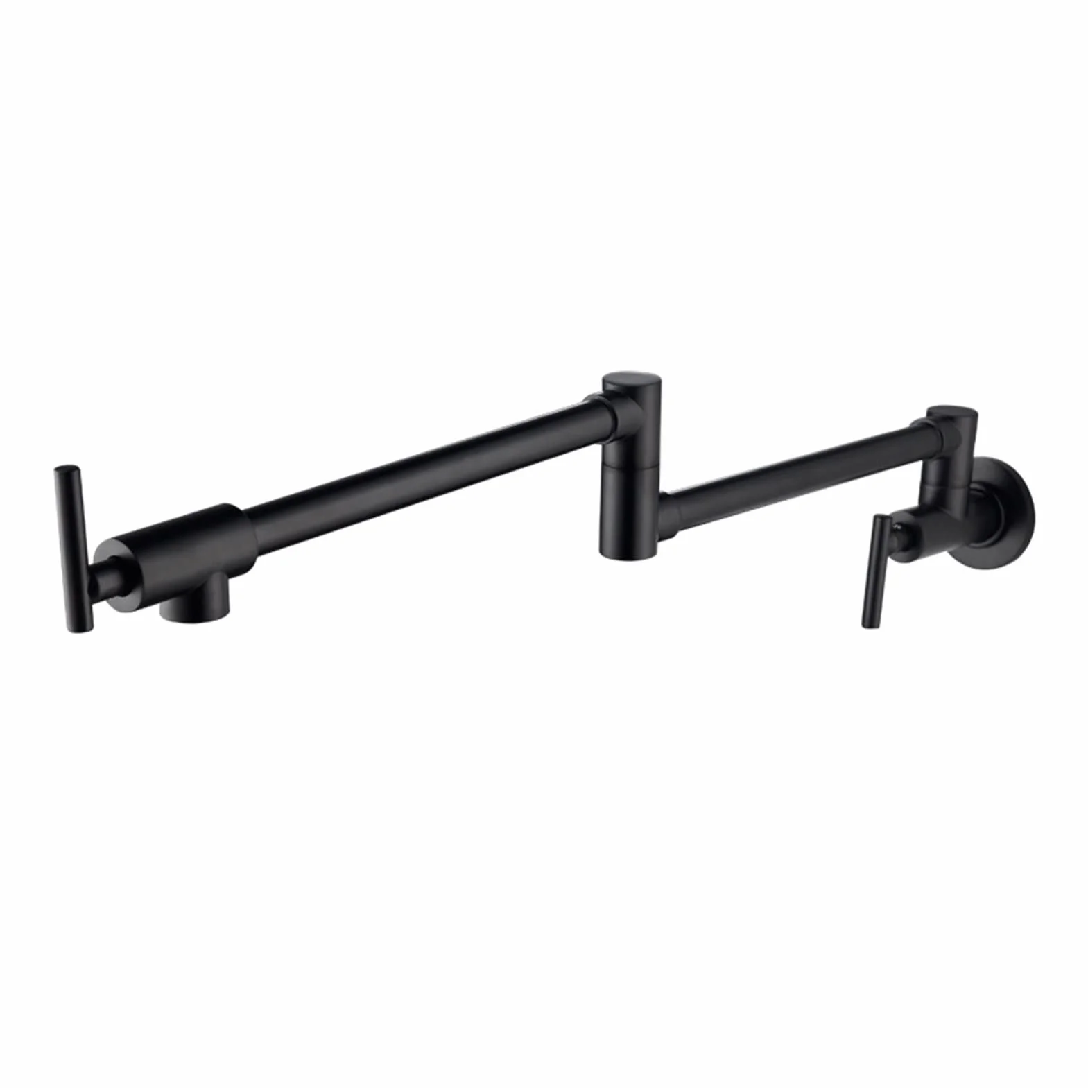Elastyczny kran Obrotowy, Wall Single Cold Faucet Kitchen Folding Łazienka Vrity Double Switch Rotary Pralnia(Nero)