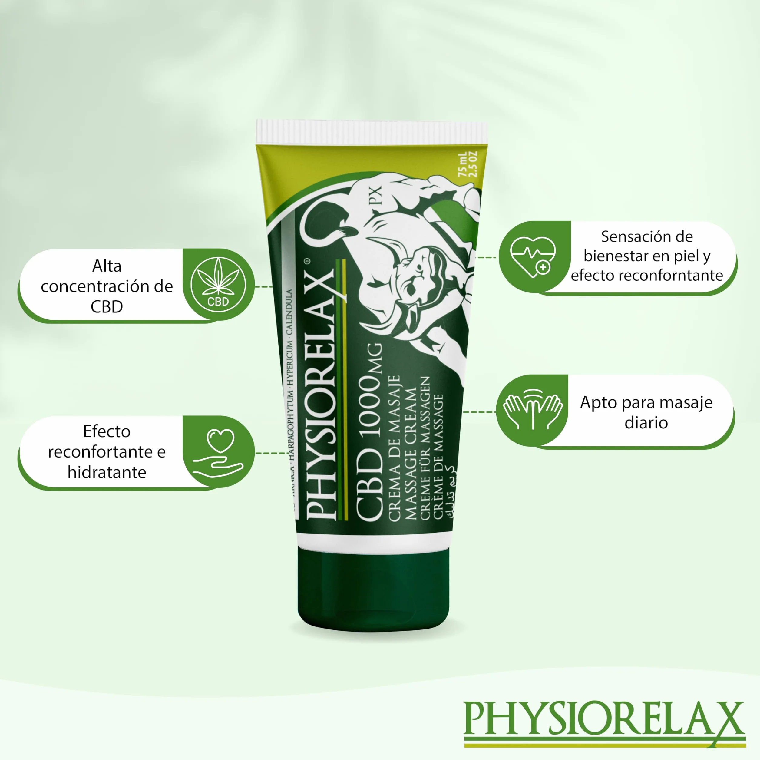 Physiorelax Masaje krem CBD 1000mg 75ml