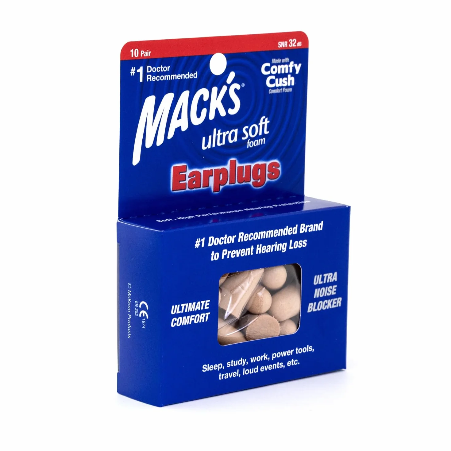 Mack's Ultra miękkie piankowe zatyczki do uszu 10 par