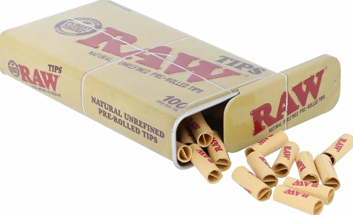 RAW Pre-Rolled Tips Metal Tin 100 sztuk