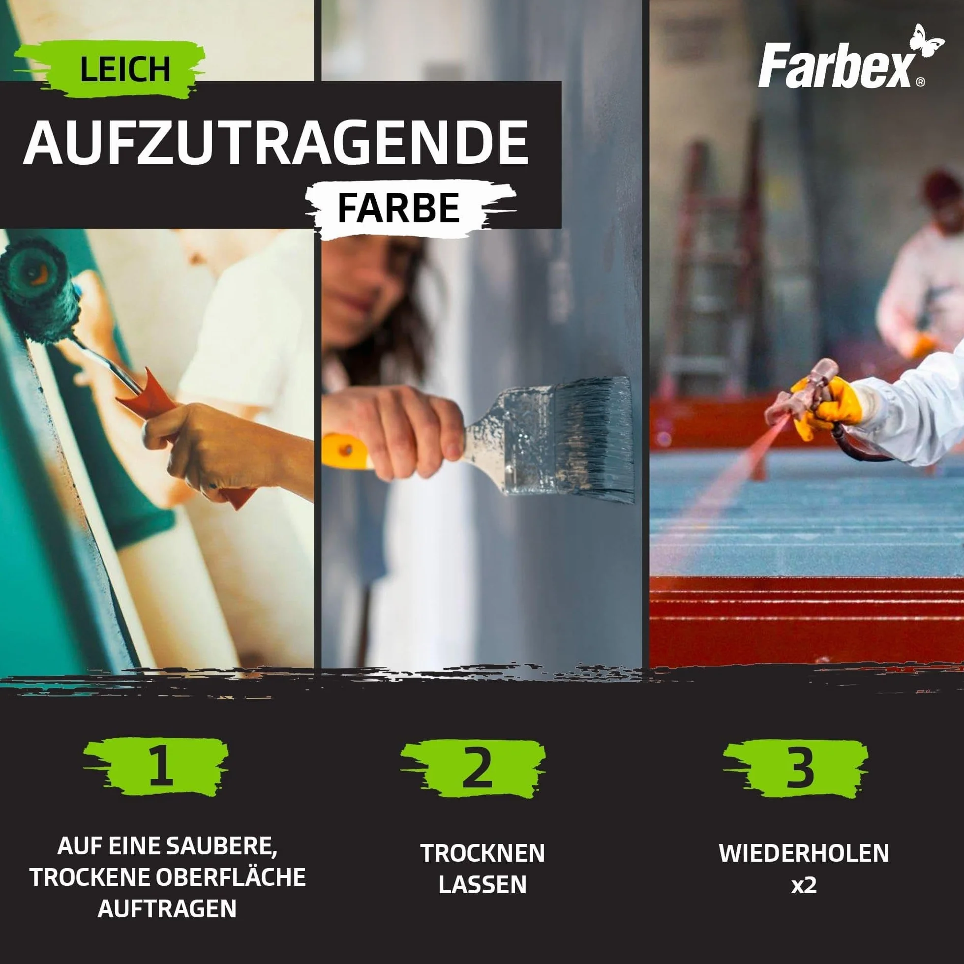 FARBEX Farba Gumowa Zielony 1,2 kg Elastyczna Wodoszczelna Powłoka Dach Balkon Taras Ochrona Wilgocią Deszczem