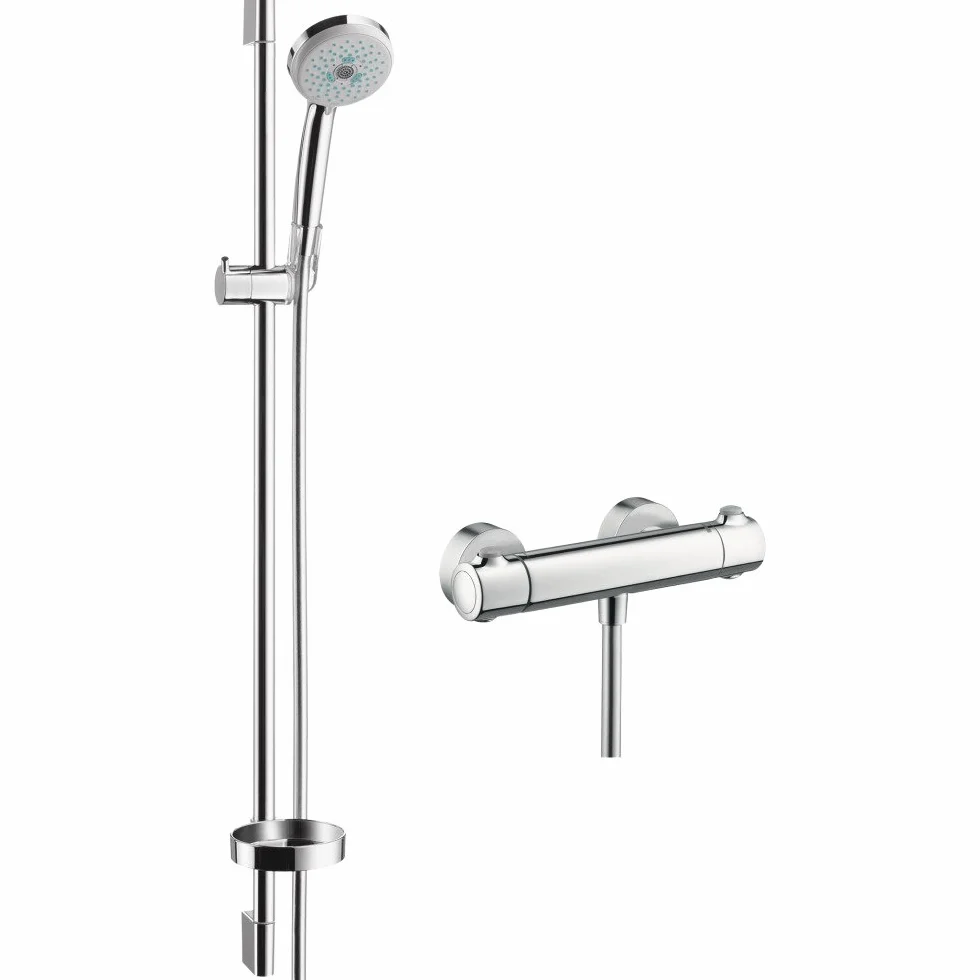 hansgrohe Croma 100 Zestaw prysznicowy Multi z termostatem Ecostat Comfort i drążkiem 90 cm chrom, 27085000