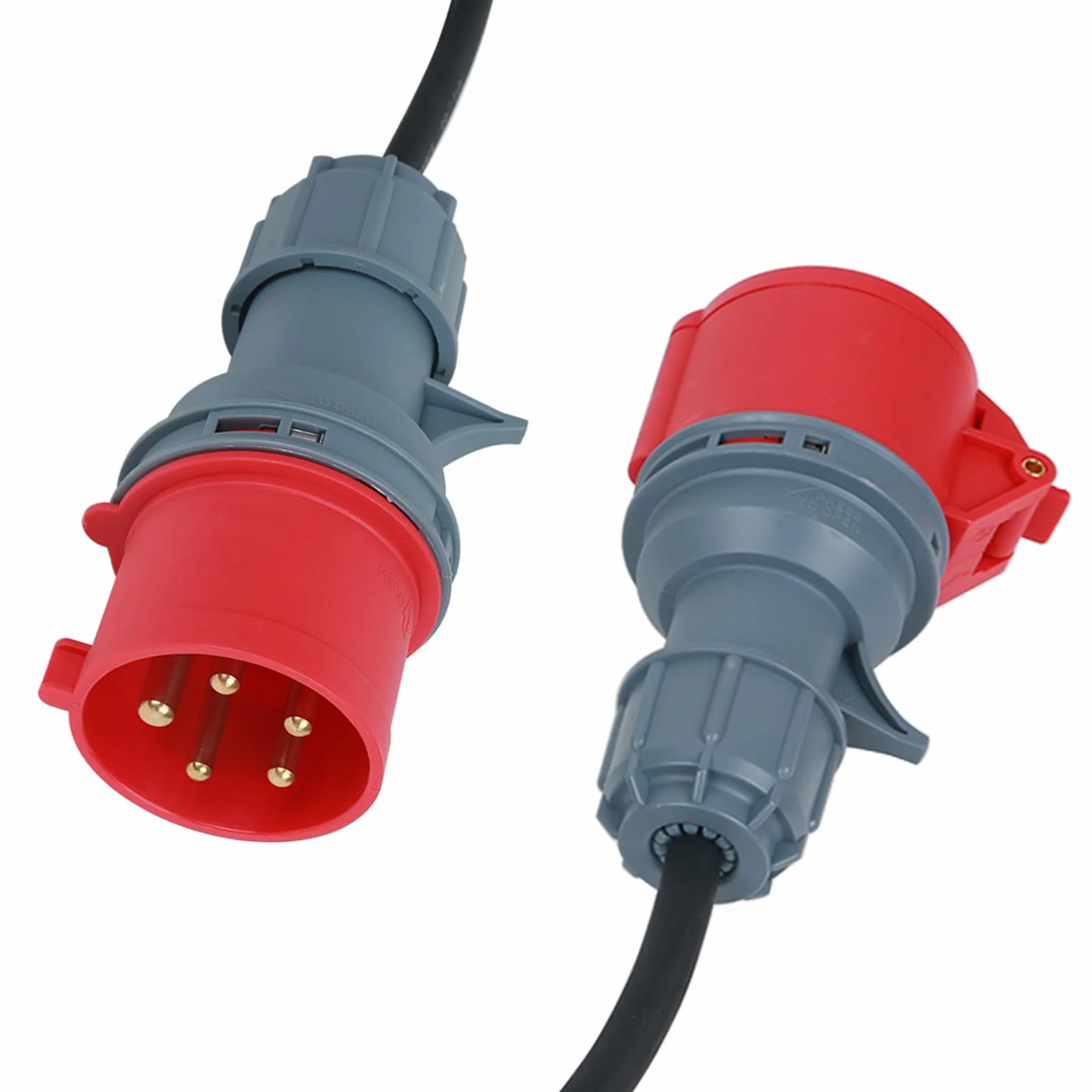 CEE adapter 32 A na 16 A, sprzęgło 5-biegunowe, 5 x 2,5 mm² wąż gumowy, kabel przyłączeniowy, złącze Schuko IP44 (5-biegunowy)