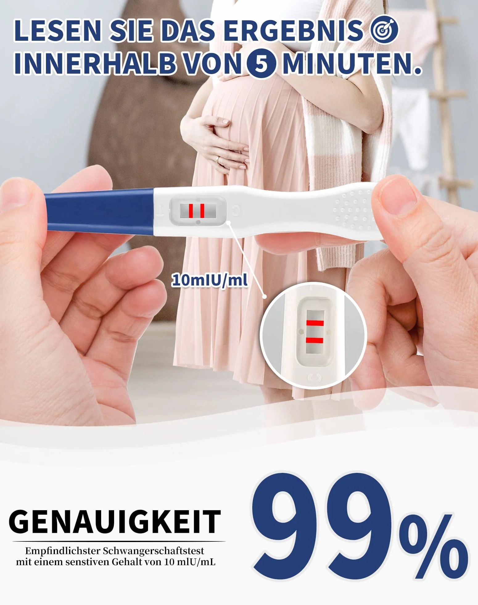 Test ciążowy LAOYE 10 mIU/ml 6 szt. wczesny szybki test