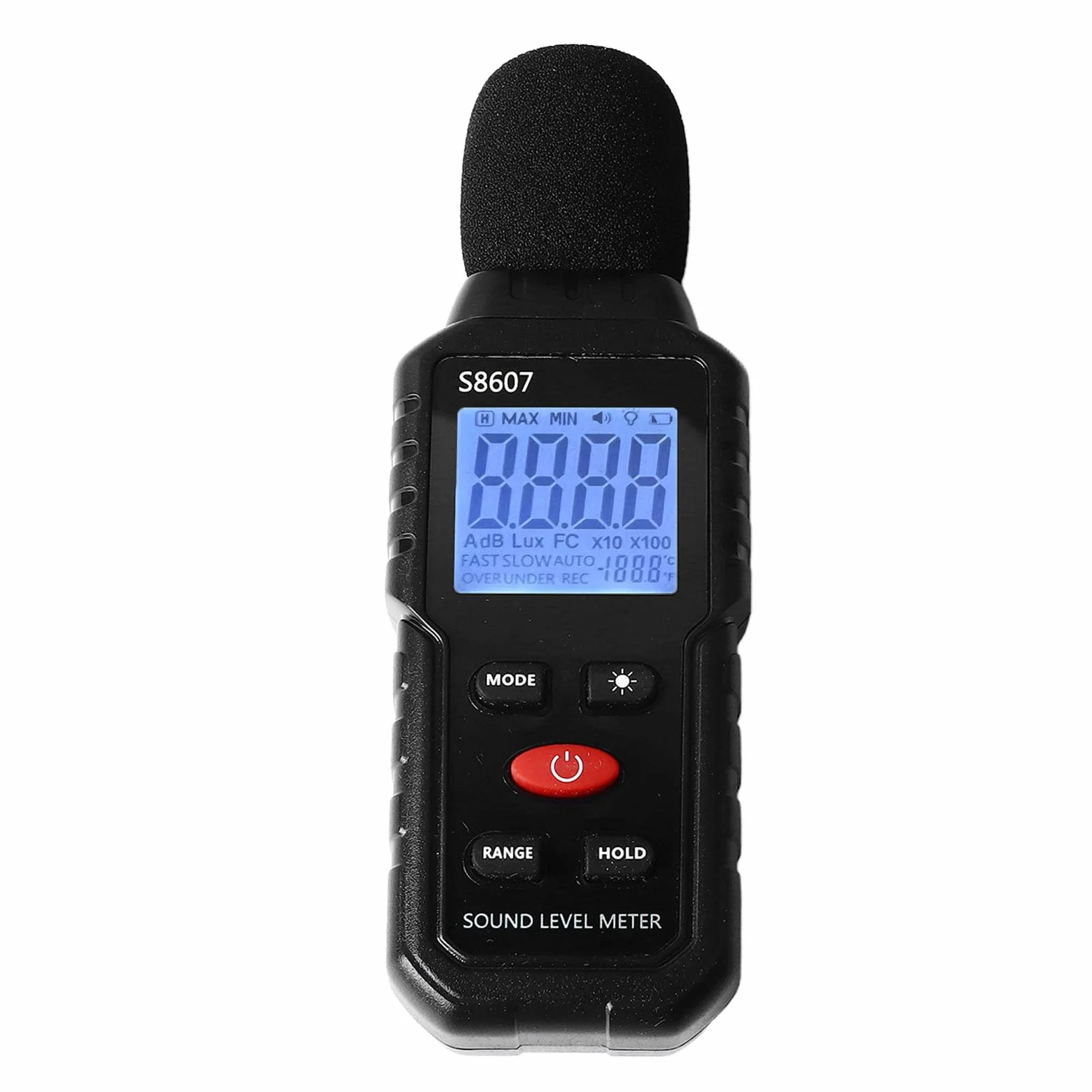 Miernik Decybeli, Cyfrowy Miernik Poziomu Dźwięku, Przenośny Miernik SPL od 30 DB do 130 DB, Tester Pomiaru Hałasu w Decybelach Audio z Podświetlanym Wyświetlaczem LCD, Pomiar