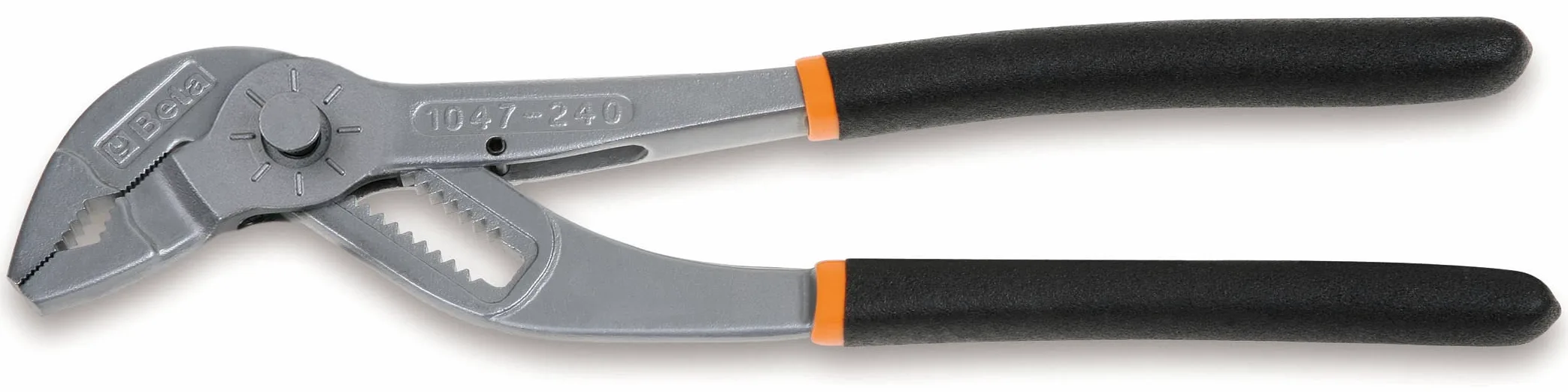 BETA Tools Beta 1047 240 szczypce do przegubów ślizgowych, regulowane guziki, czarny/pomarańczowy