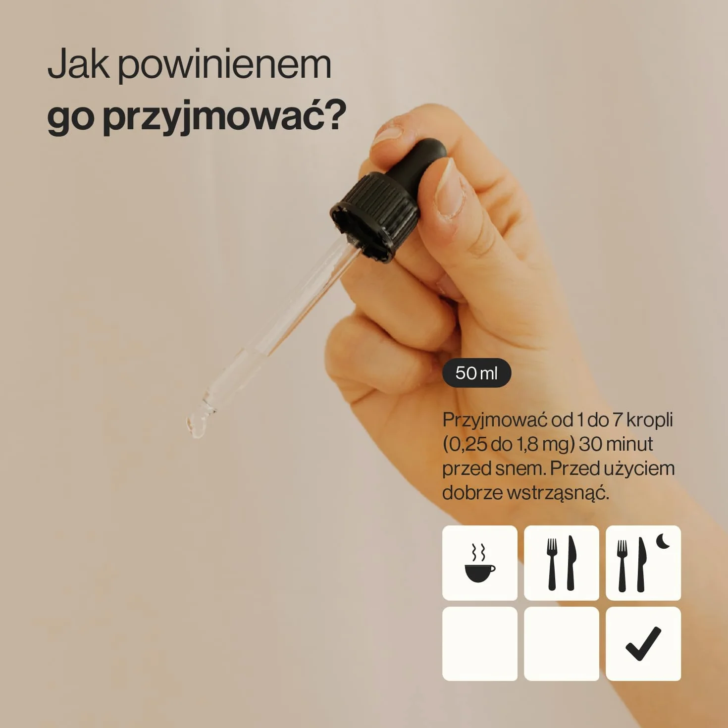 Krople Melatonina 50 ml Ponad 1200 kropli Wegańskie Szybkie zapadanie w sen Zenement