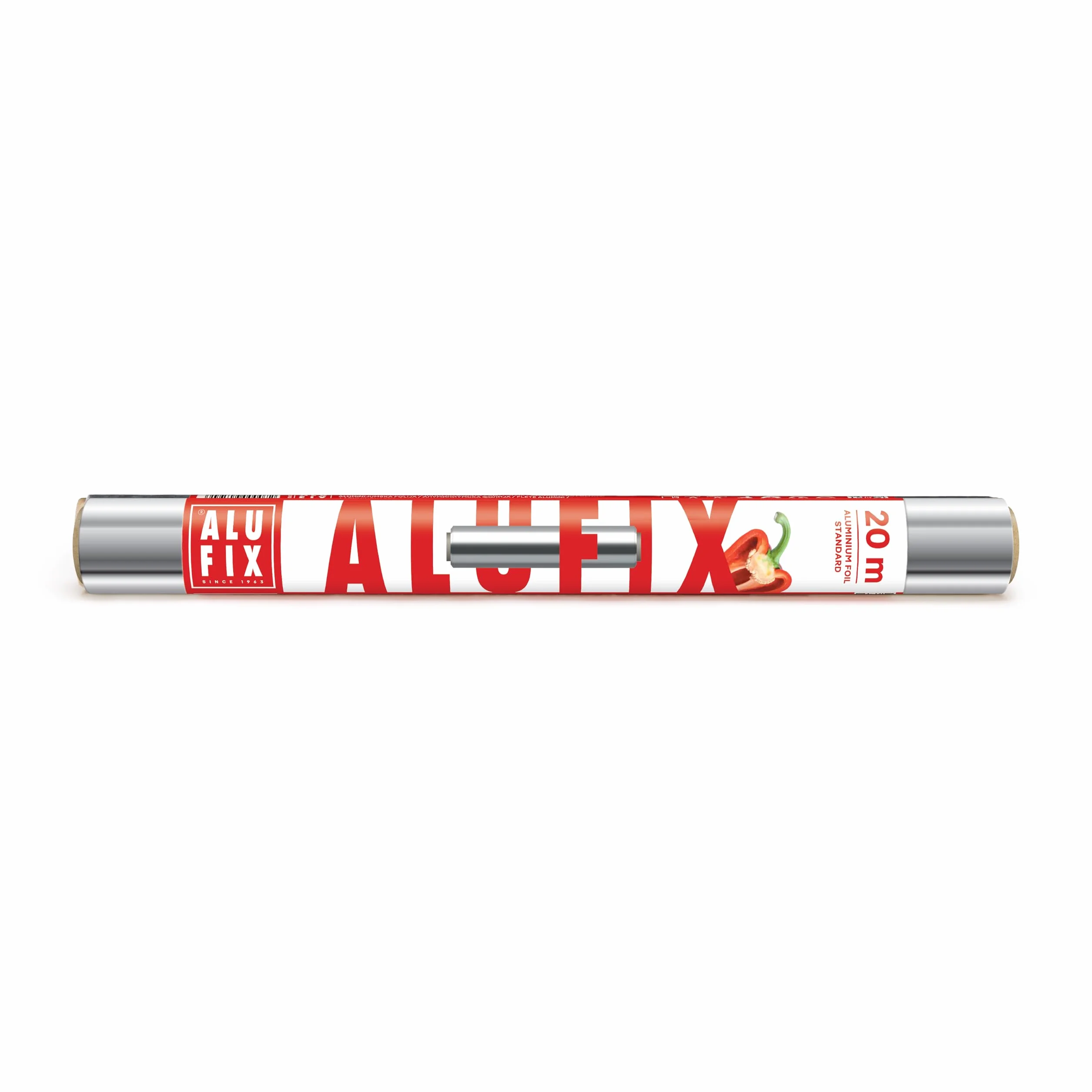 ALUFIX Folia aluminiowa do pieczenia Standard/ 1 rolka/ 29cm x 20m/ 10 μm/Srebrna/Odporna na rozdarcie/Odporna na ciepło i wilgoć/Stabilna wymiarowo/Nadaje się do recyklingu/Do kuchni