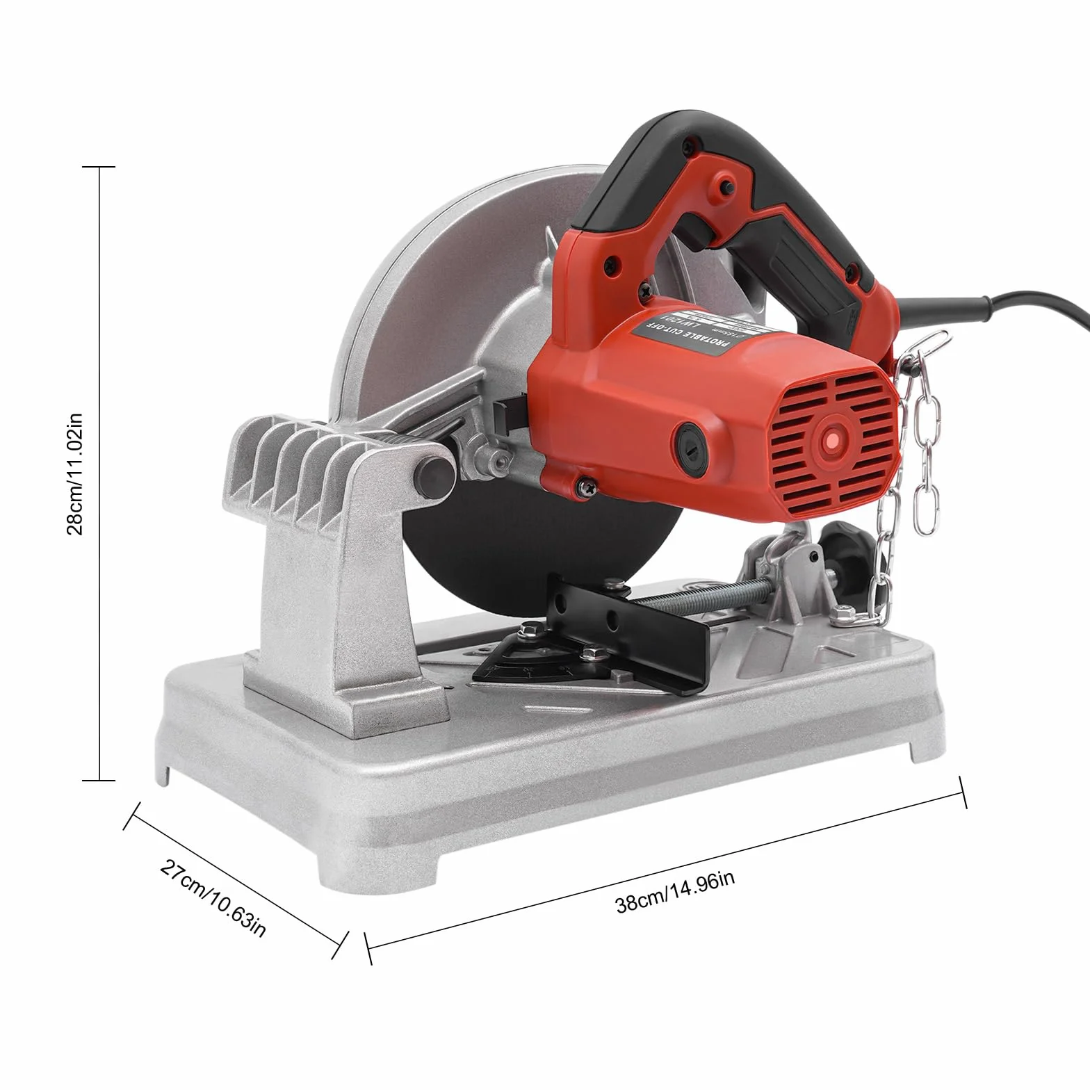 Piła ukośna, przecinak tnący, 1200 W, 5200 obr./min, elektryczna piła z brzeszczotem Ø 185 mm, kąt nachylenia 0-45°, metalowa piła tarczowa do cięcia drewna, stali, ścian, podłóg, powierzchni