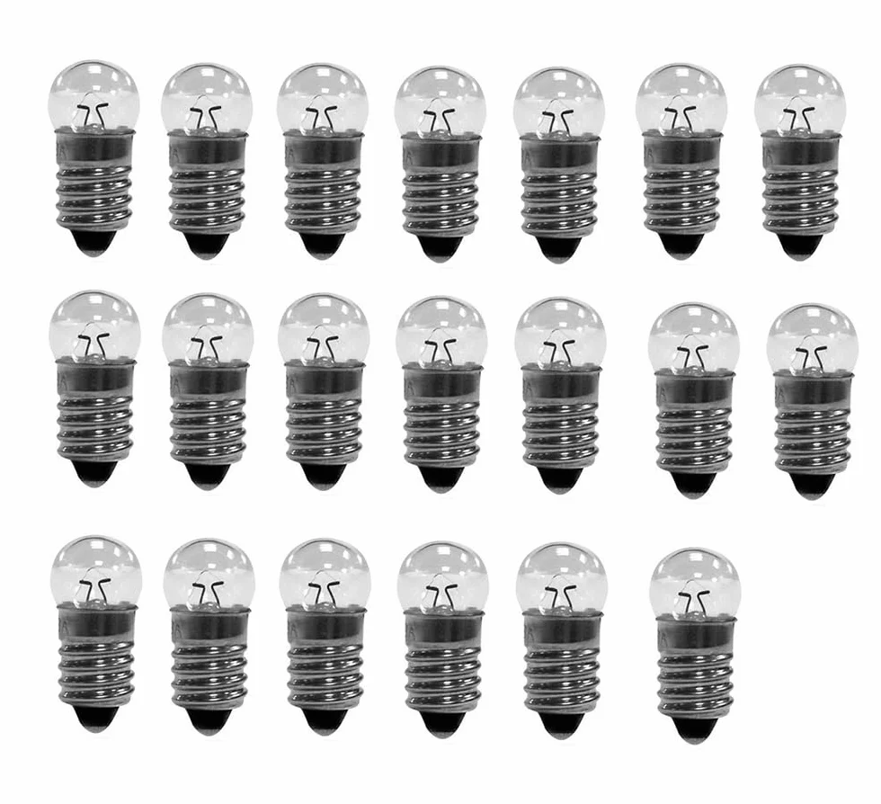 ShuoHui 10 sztuk żarówek kulistych E10 1,5 V - 12 V 0,2 A żarówka żarówka miniaturowa stopka wkręcana ciepła biel 30 lm (6 V)