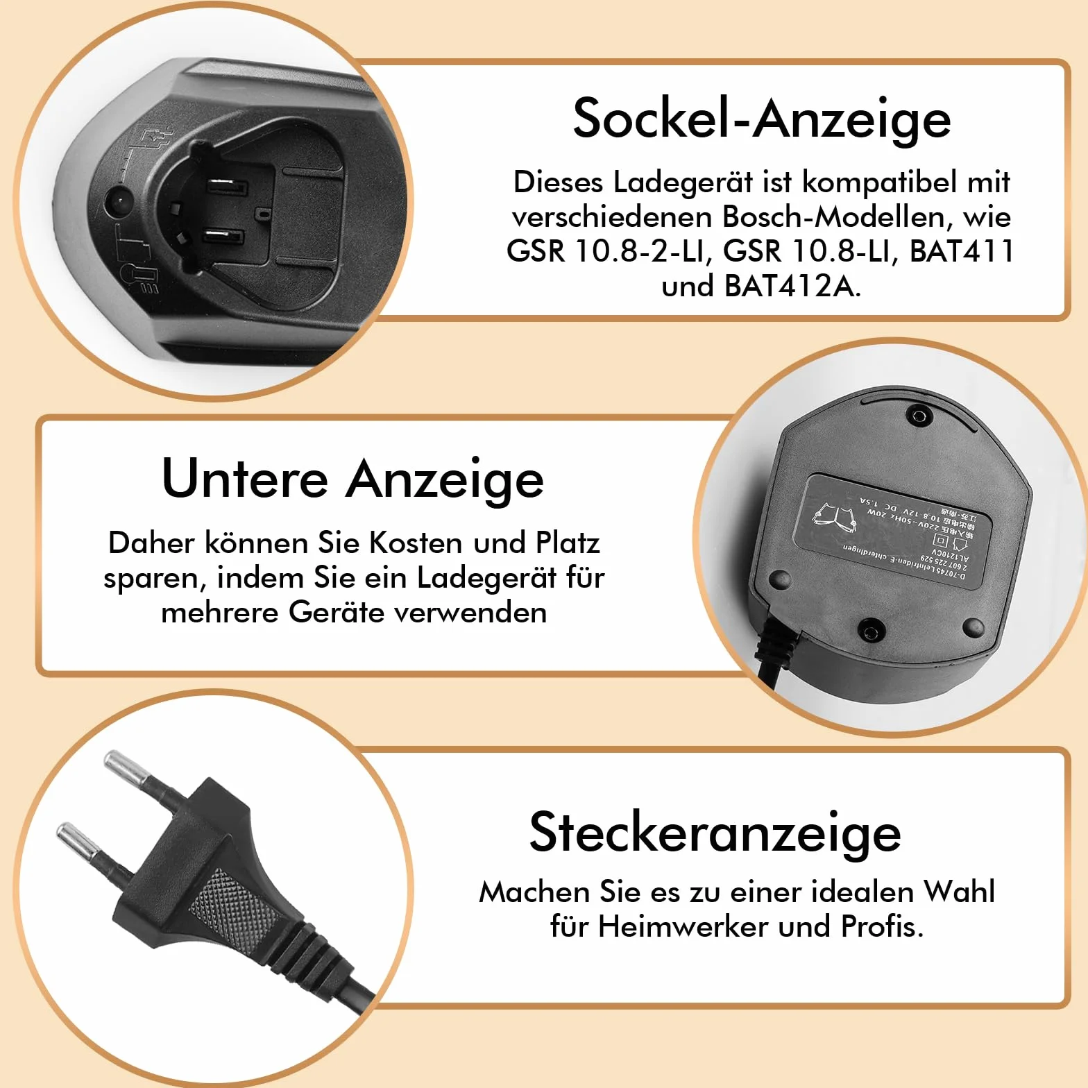 Ładowarka do akumulatorów Bosch 10,8 V-12 V AL1115CV, szybka ładowarka, ładowarka litowo-jonowa Aukru 12 V do BAT411, BAT412, BAT413, BAT414