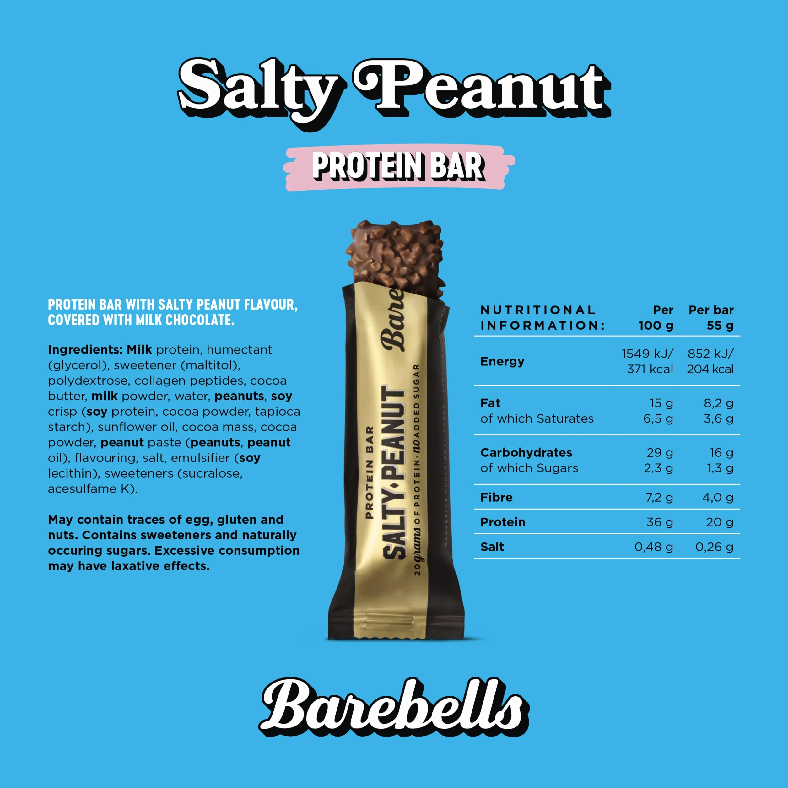 Barebells Protein Bar Salty Peanut 12x55g