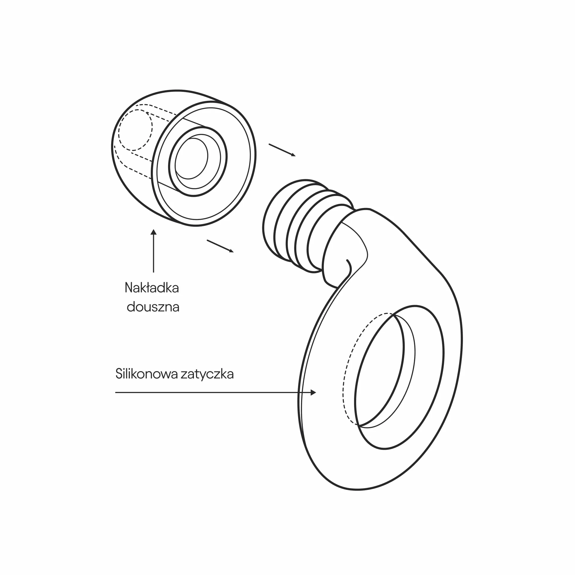 Loop Quiet Tłumiące Hałas Zatyczki Silikonowe SNR 24 dB NRR 14 dB Czarny