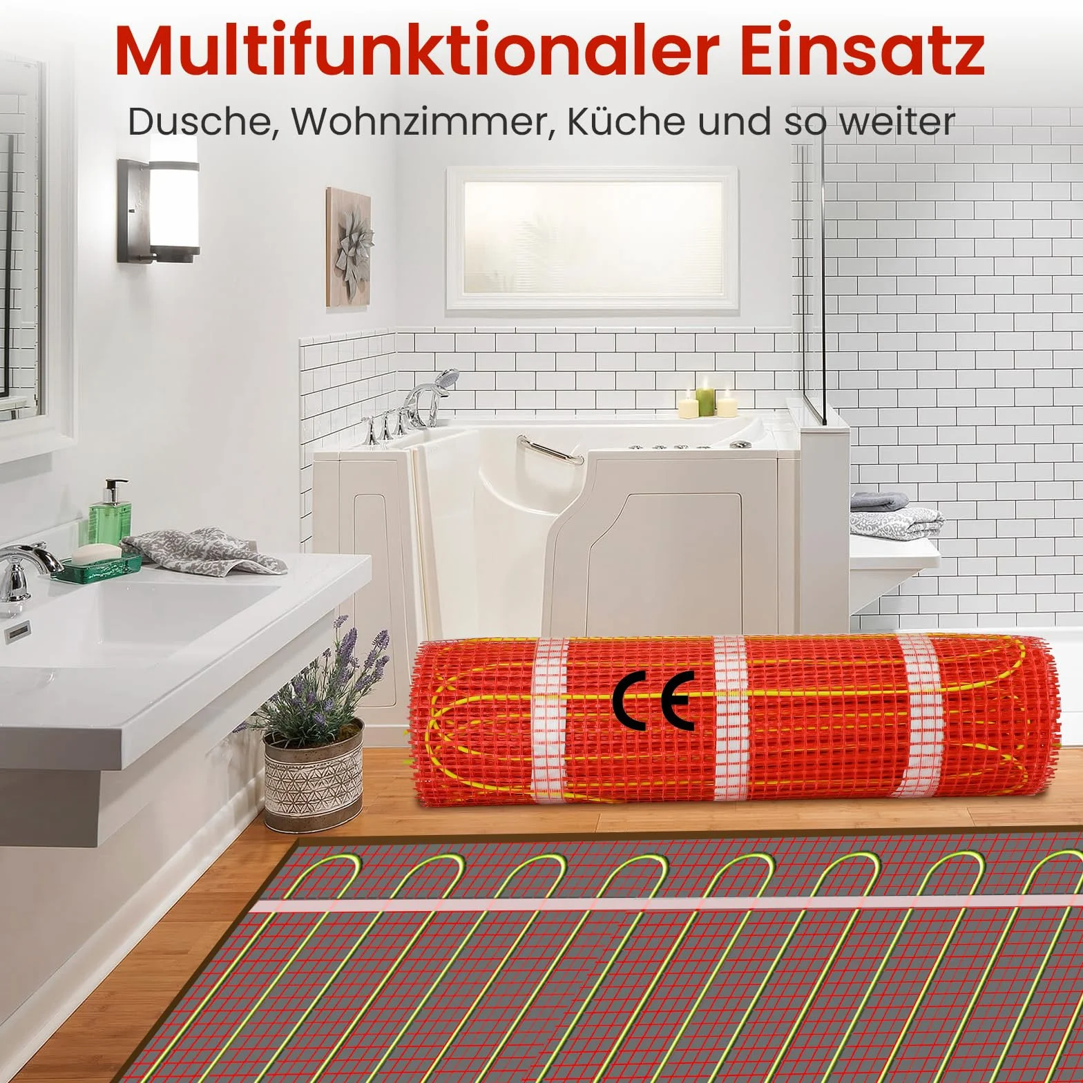 HEATIT Mata do ogrzewania podłogowego 1 m² 150 W/m² Samoprzylepna