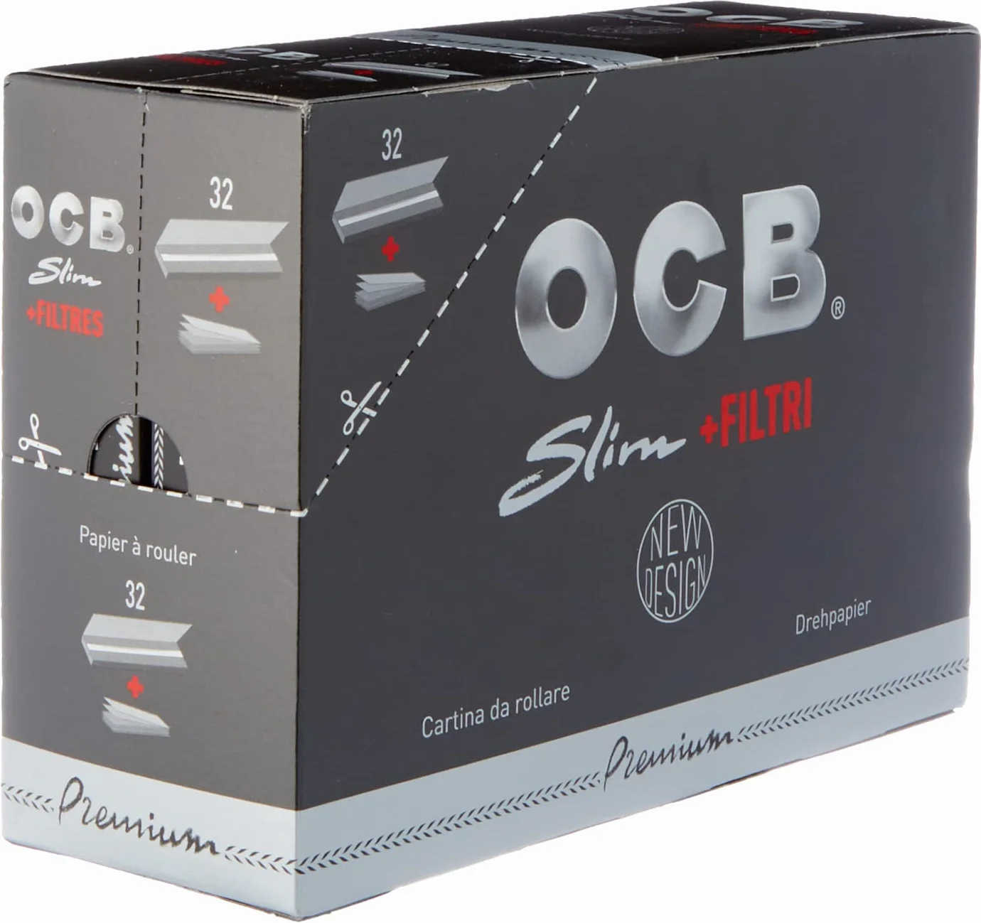 OCB Bibulki, czarne, 32 szt