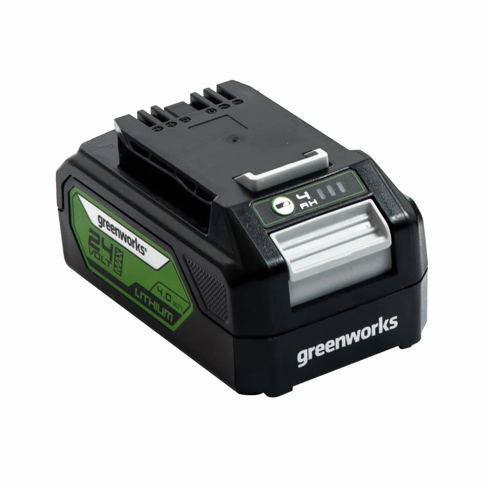 Greenworks Akumulator 24V 4Ah - Mocny Akumulator do Wszystkich Narzędzi Ogrodowych 24V, Akumulator Litowo-Jonowy, Szybkie Ładowanie, 3-Stopniowy Poziom Naładowania LED, G24B4