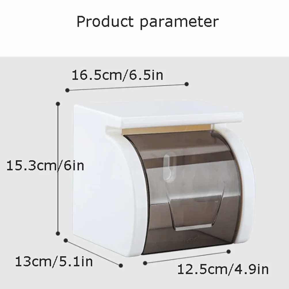 Ścienny uchwyt na papier toaletowy wodoodporny uchwyt na chusteczki ABS z półką Sto nieperforowany wieszak na ręczniki papierowe szary design do łazienki nizat