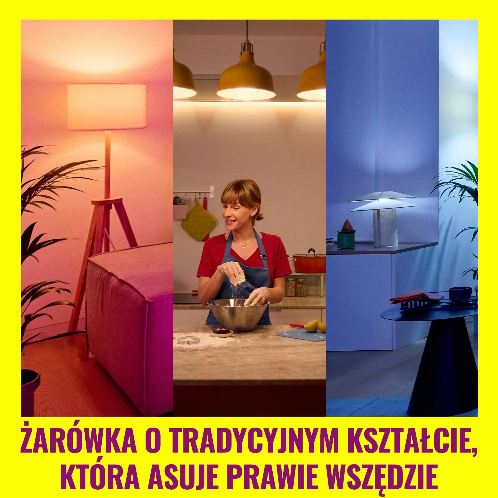 Żarówka WiZ Smart LED A60, kolor i regulowany odcień białego światła, trzonek E27, odpowiednik 60 W, 2200K–6500K, 806 lumenów, przyciemn, działa z Alexą, Google Assistant i Apple Home, op. 2 szt.