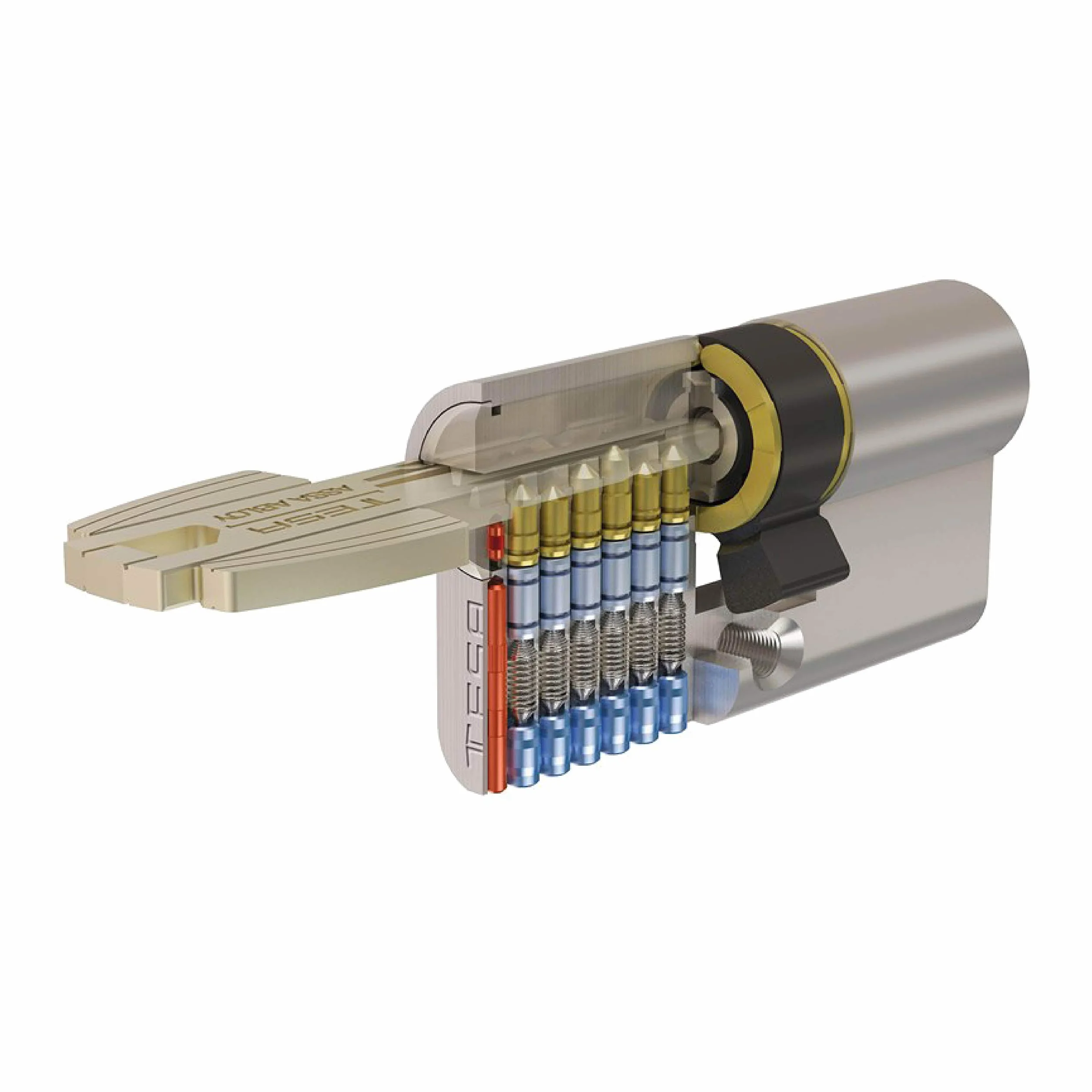 Tesa Assa Abloy T6553045N Bębenek do Zamków, Nikiel, 30 x 45 mm