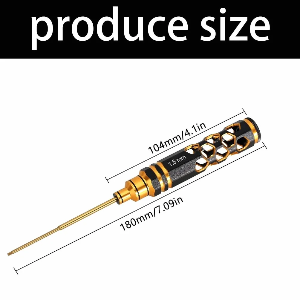 4-częściowy zestaw śrubokrętów sześciokątnych powlekana końcówka plastry miodu uchwyt klucz imbusowy 1,5/2/2,5/3,0 mm do konserwacji samochodu zdalnego sterowania