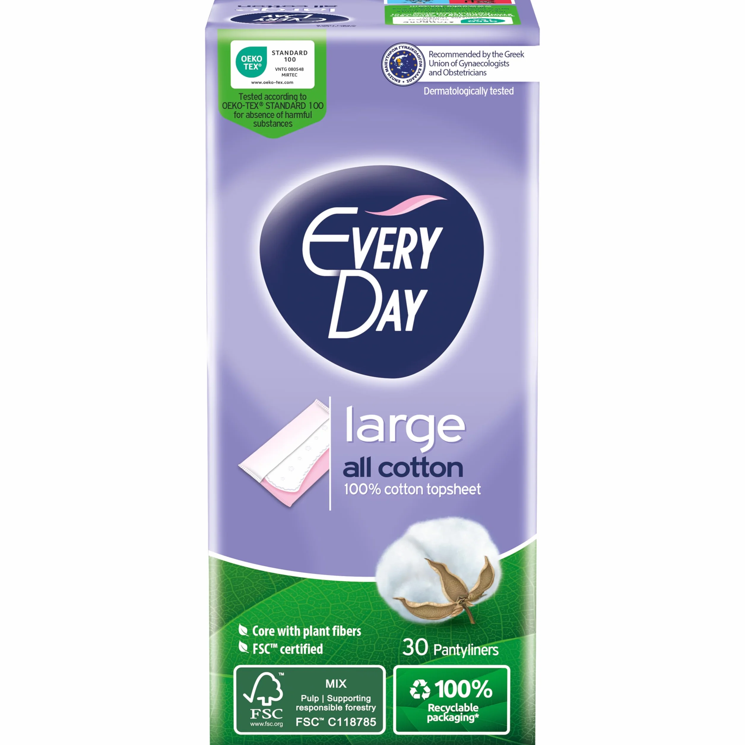 EveryDay All Cotton Salvaslip Large, Filtrowanie 100% Bawełna, 30 jednostek
