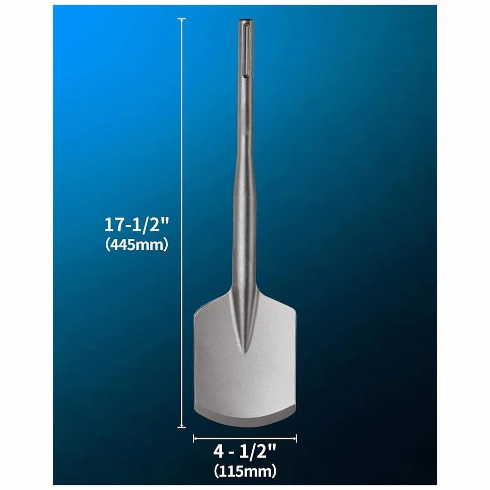 Wytrzymałe wiertło SDS Max Clay Spade Drill Bit 4 1/5.1 cm x 43 cm. Stalowa łopatka do zaprawy Załącznik Rozszerzone narzędzie do mieszania cementu