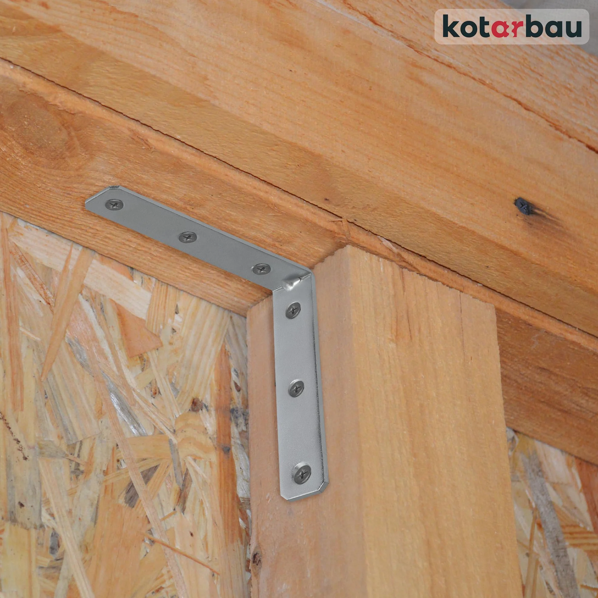 KOTARBAU® 100 szt. Kątownik Ciesielski Wzmocniony - Łącznik Budowlany - 100 X 100 X 20 MM - Stal Ocynkowana
