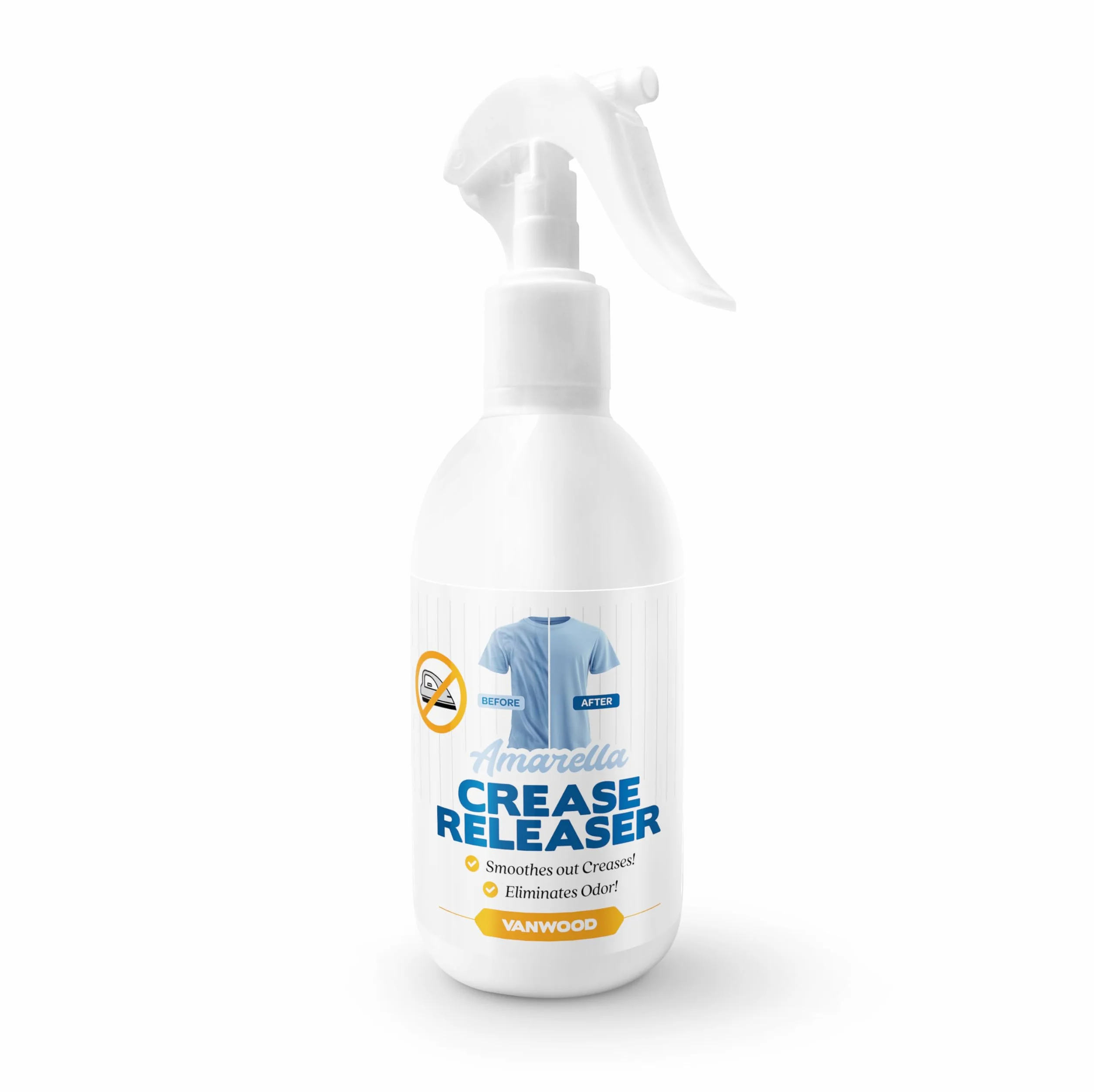 AMARELLA żelazko w sprayu zapach Crease Releaser Vanwood 250 ml wygładza prasowanie bez żelazka