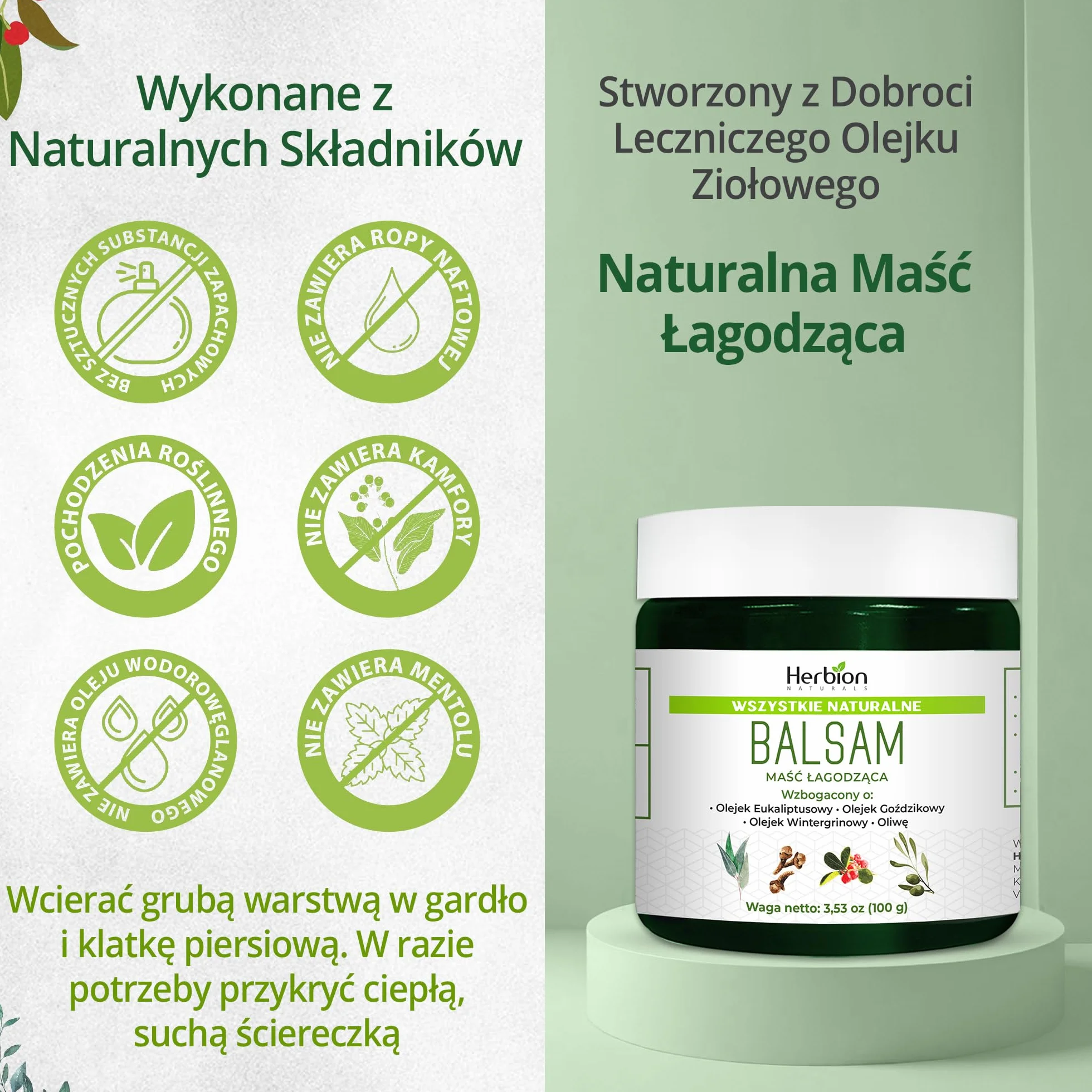 Herbion Naturals Chest Rub, Naturalna maść łagodząca, 100 gm