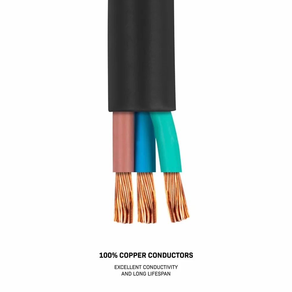 VONROC Pro Przedłużacz 25 m - IP44 - Kabel neoprenowy H07RN-F 3x1,5 mm² - z opaską kablową