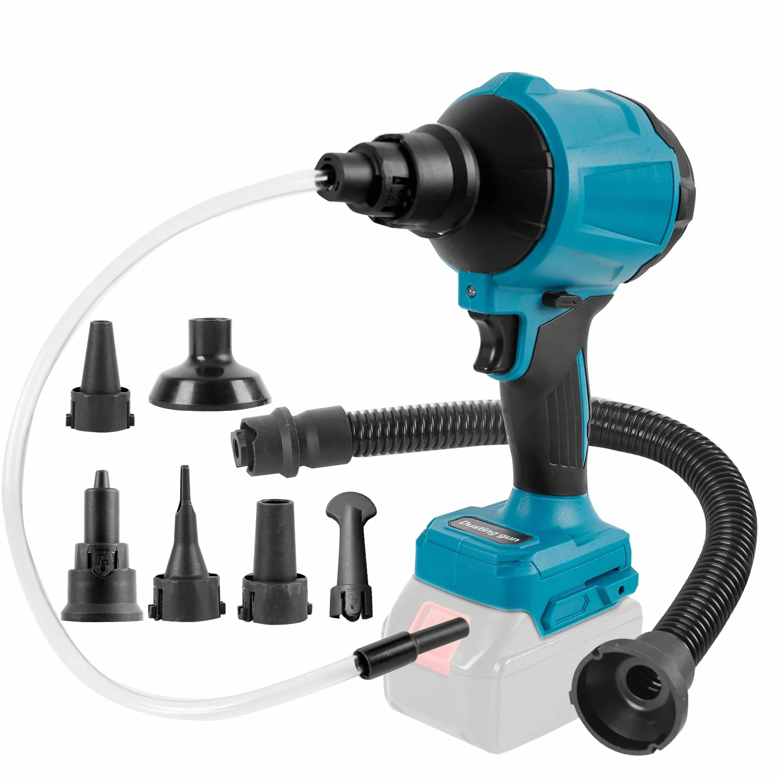 Bezprzewodowa dmuchawa do Makita 18 V, 1000 W, ręczny silnik o stałej prędkości ze światłem LED i 8 dyszami, 40 000 obr./min do garażu, warsztatu, tartaku, sprzątania domu (bez baterii)