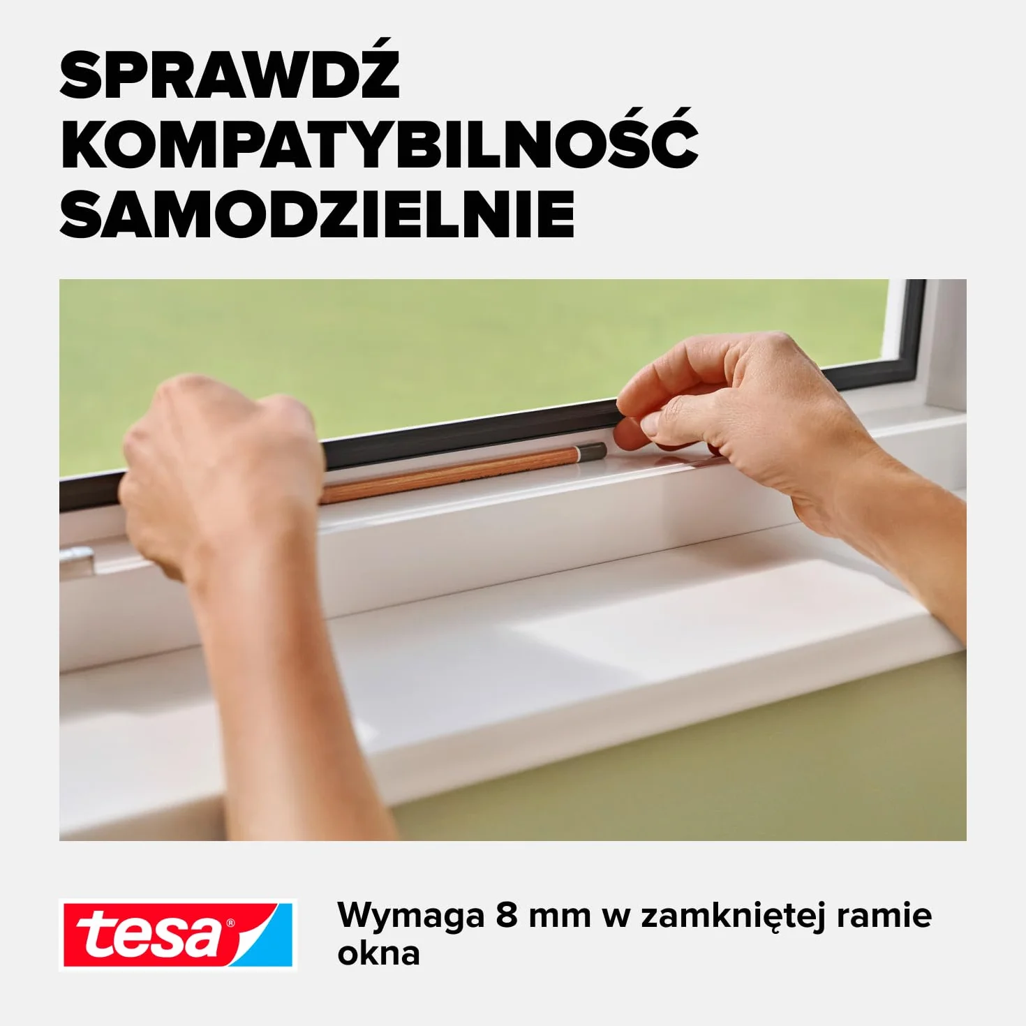 tesa Insect Stop Clip On - moskitiera zatrzaskowa okienna - rama docinana na wymiar, siatka z wytrzymałego włókna szklanego, samoprzylepne klipsy mocujące - 1,2 x 2,4 m - antracytowa