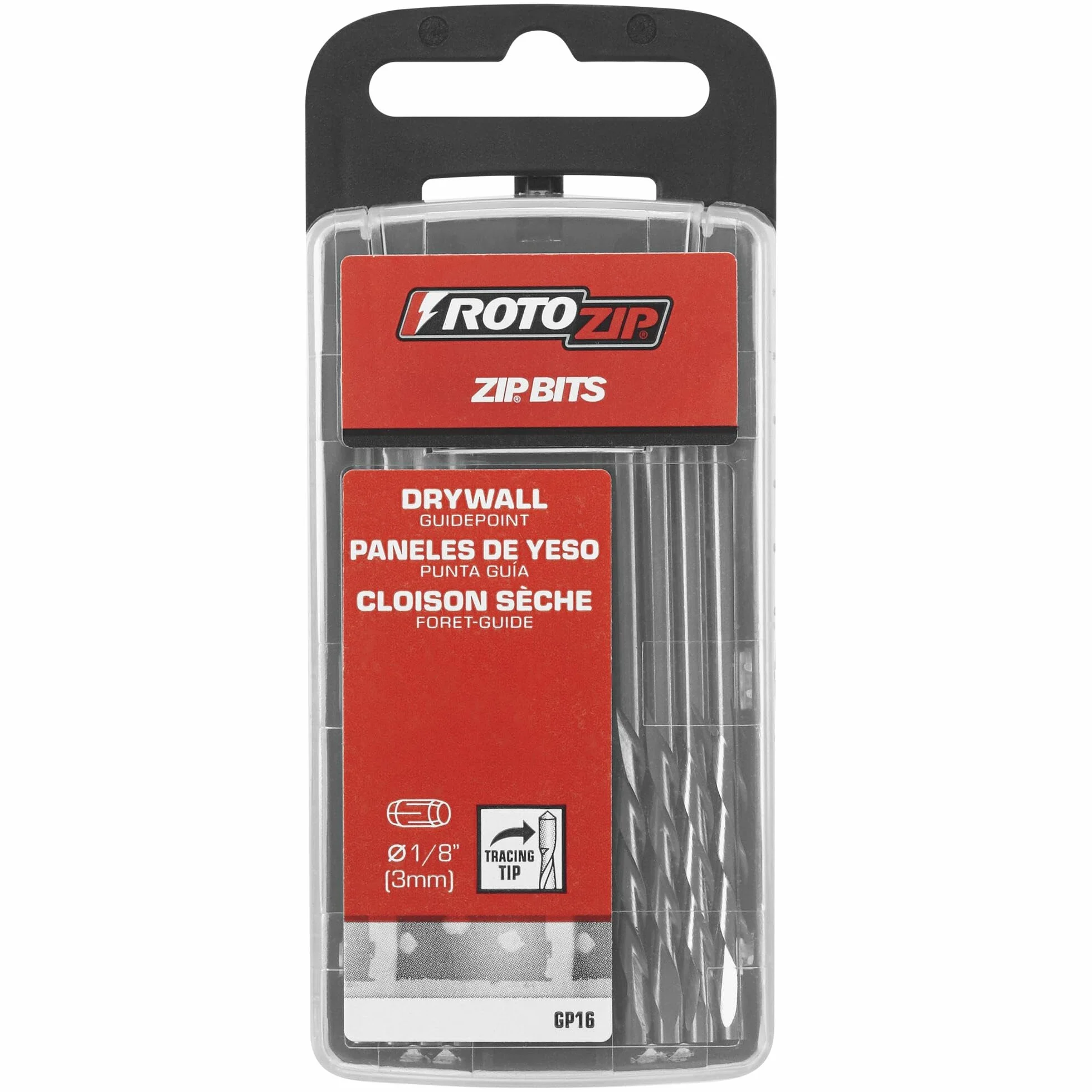 Roto Zip GP16 1/8-calowy punkt prowadzący do cięcia płyt kartonowo-gipsowych, 16-pak