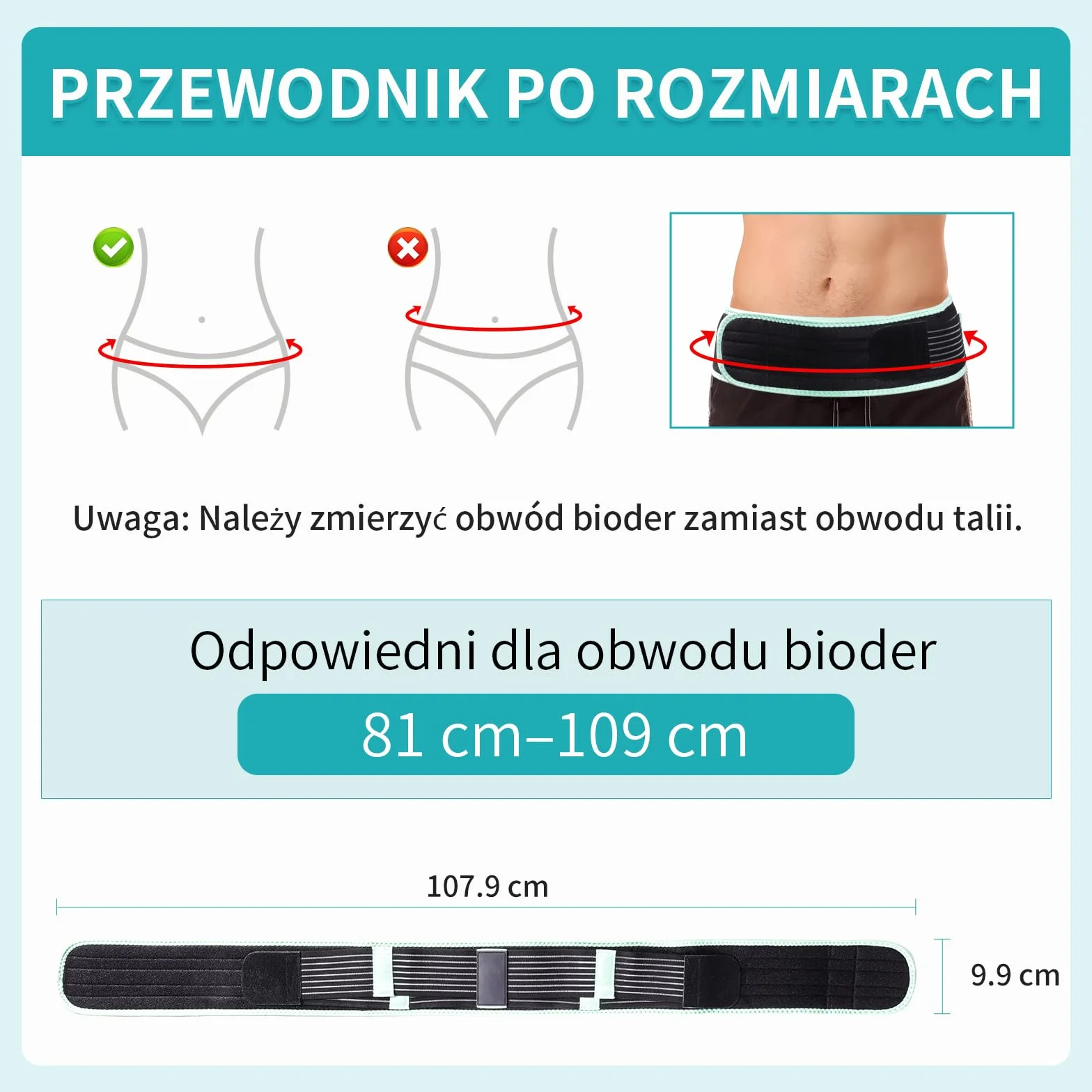 Pas biodrowy SI na rwę kulszową do stawu krzyżowo, Black