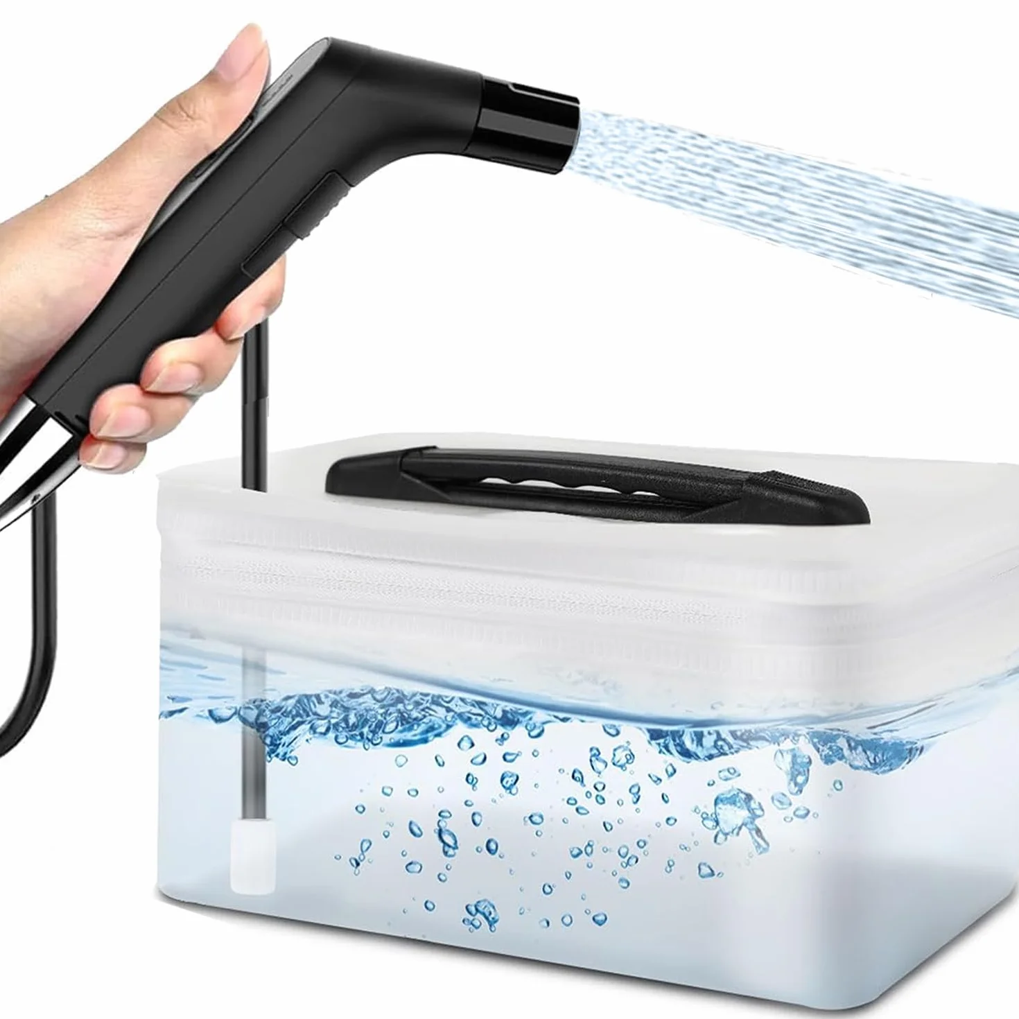 Przenośny bidet elektryczny, przenośny B-idet do podróży, ładowany ze zbiornikiem na wodę 2,3 l, mini ręczny wysokociśnieniowy opryskiwacz B-idet P-ortable do łazienki, kampera samochodowego kempingu