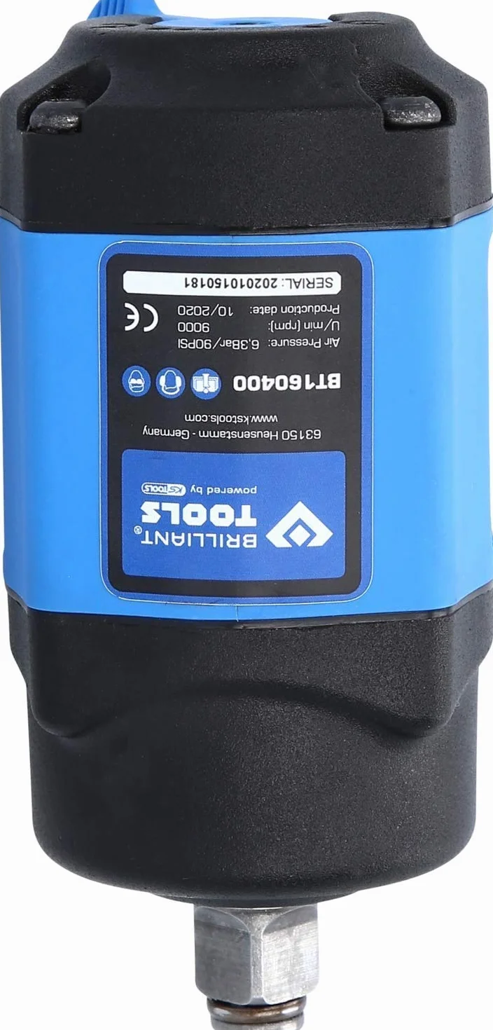 BRILLIANT TOOLS BT160400 1/2" Mini pneumatyczny klucz udarowy, 1.240 Nm [Powered by KS TOOLS]