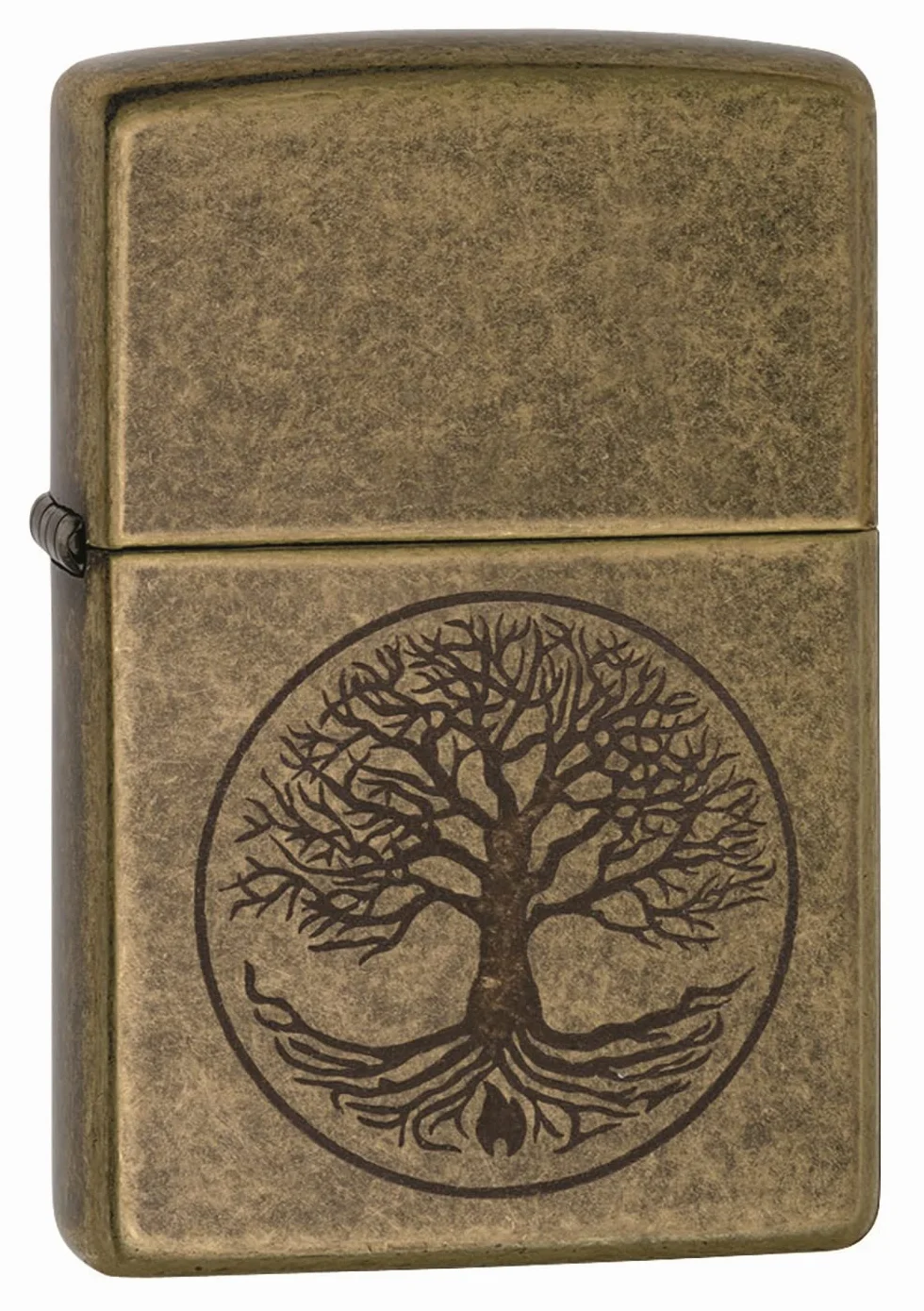Zippo Zapalniczka Sztormowa Tree Of Life, Antyczny Mosiądz, Lustro, Wielokrotnego Użytku, Wiatroszczelna Konstrukcja, Pudełko Prezentowe, Wyprodukowana w USA