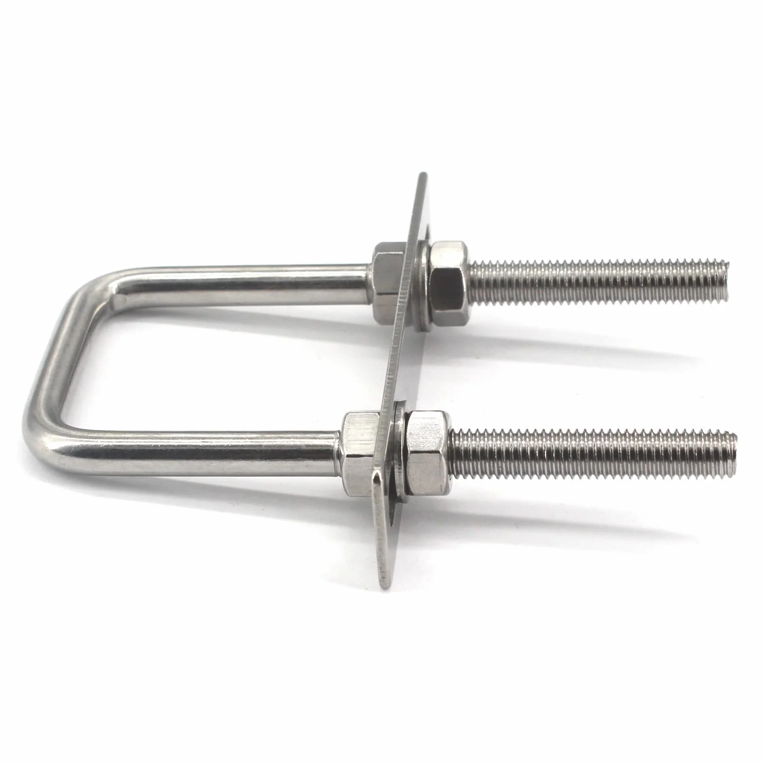 M6 x 35 x 60 mm kwadratowe śruby U ze stali nierdzewnej 304 z nakrętkami sześciokątnymi, płyta ramowa, podkładki okrągłe (4 sztuki)