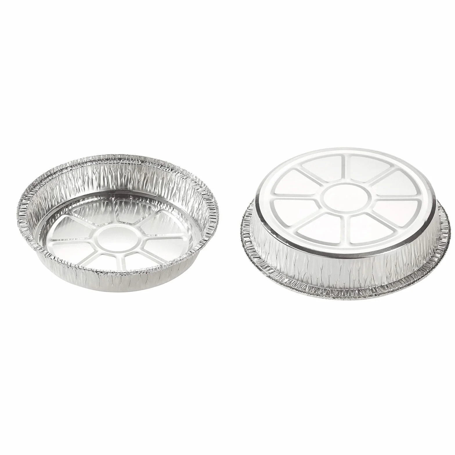 50 sztuk aluminiowych okrągłych misek, jednorazowych aluminiowych pojemników, jednorazowych patelni, aluminiowych pojemników, do gotowania, gotowania na parze, gotowania (7 cali)