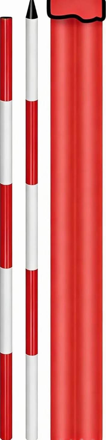 Kanduo Aluminiowy słup geodezyjny Pręt pomiarowy Urveying, odłączany personel, do badań inżynieryjnych, mapowanie terenu budowy dróg(200 cm/78.74 inch)