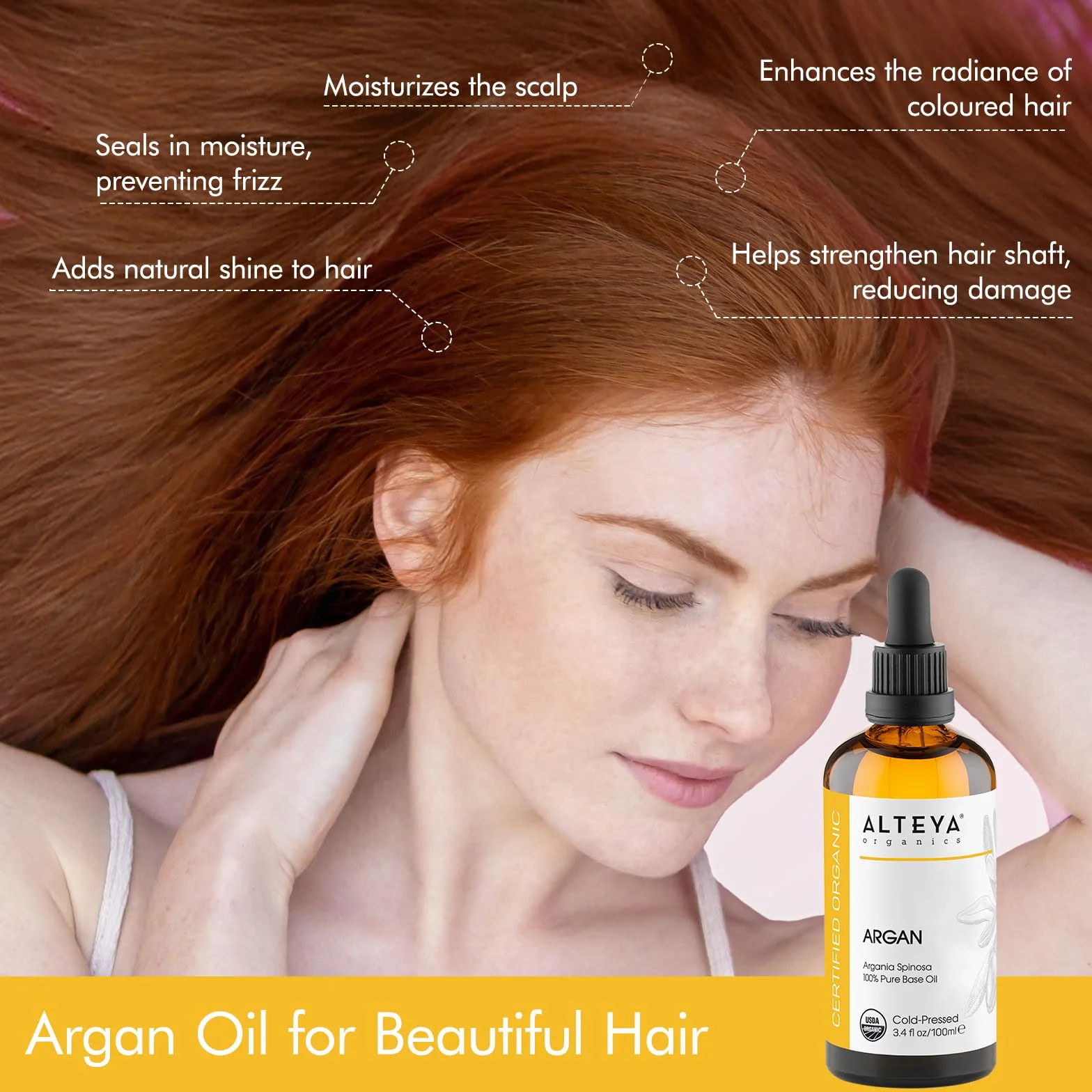 Alteya Bio olejek arganowy 100 ml – 100% certyfikowany USDA czysty naturalny olej arganowy tłoczony na zimno