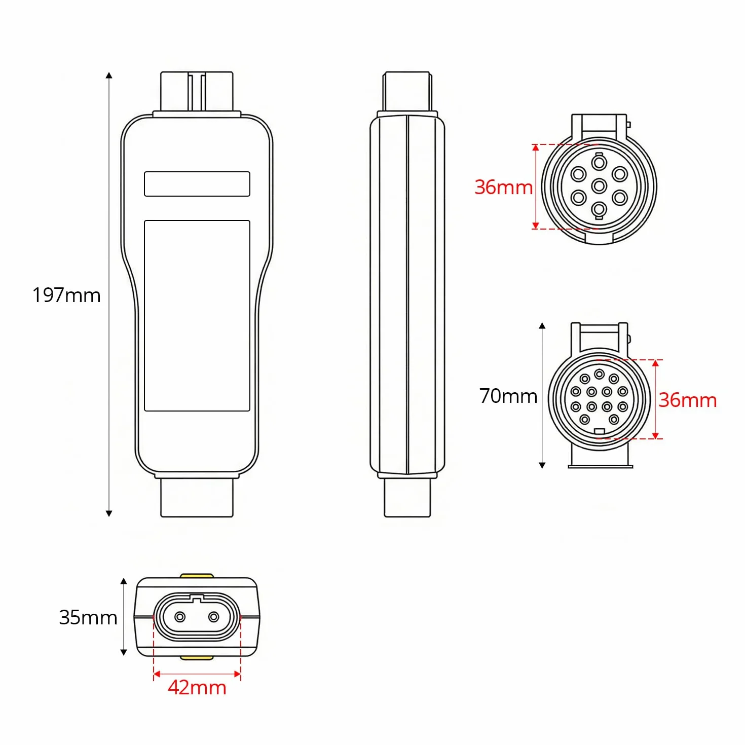 QWORK 7-pinowy tester przyczepy z 13-pinowym adapterem konwertera, do diagnostyki okablowania 12 V, do sprawdzania obwodów w samochodach, przyczepach kempingowych