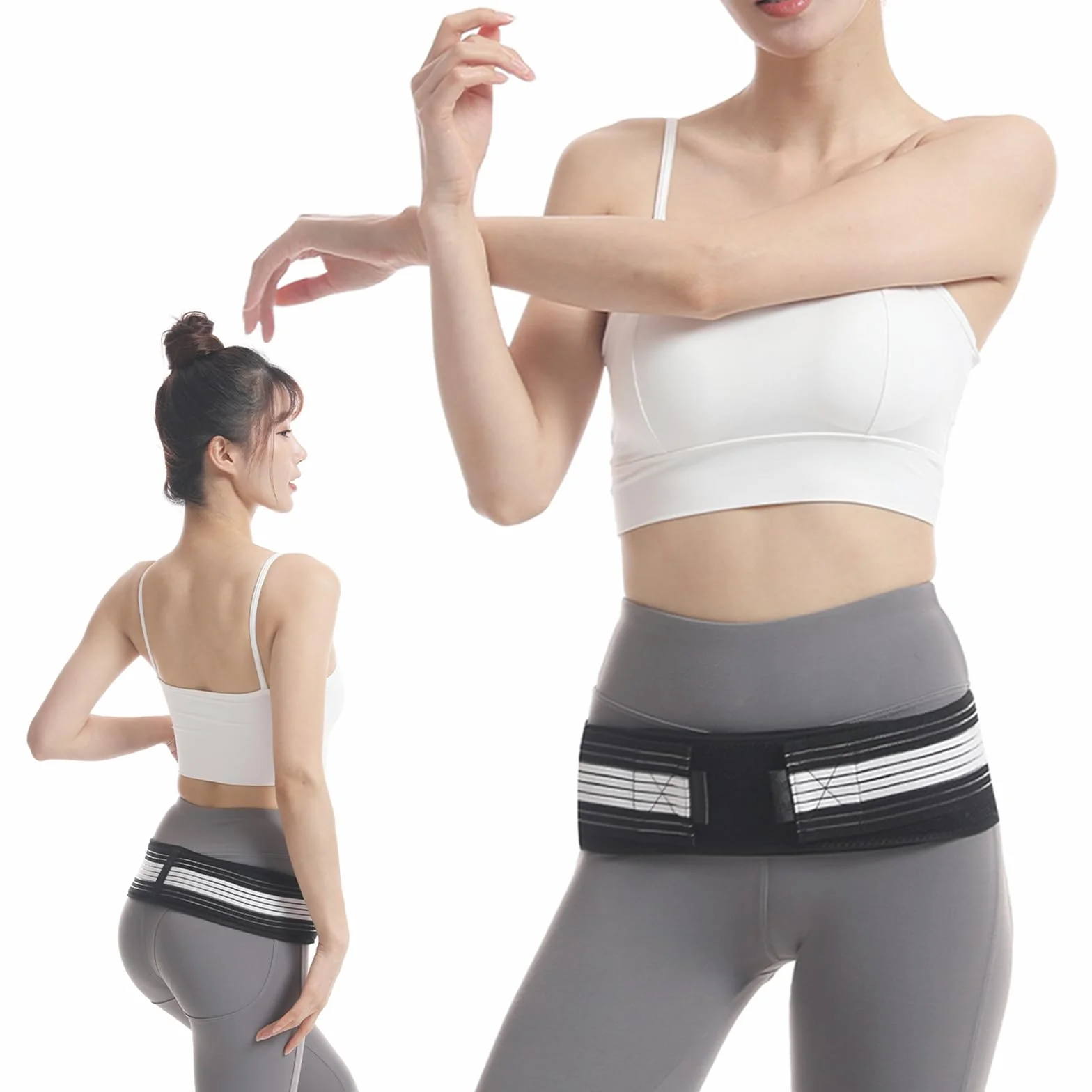 Sacroiliac pas biodrowy 120 cm, pas po porodzie, antypoślizgowy, regulowany pasek wsparcia, oddychający pasek wspierający dolną część pleców, dla kobiet i mężczyzn, Pelvic, Lumbar