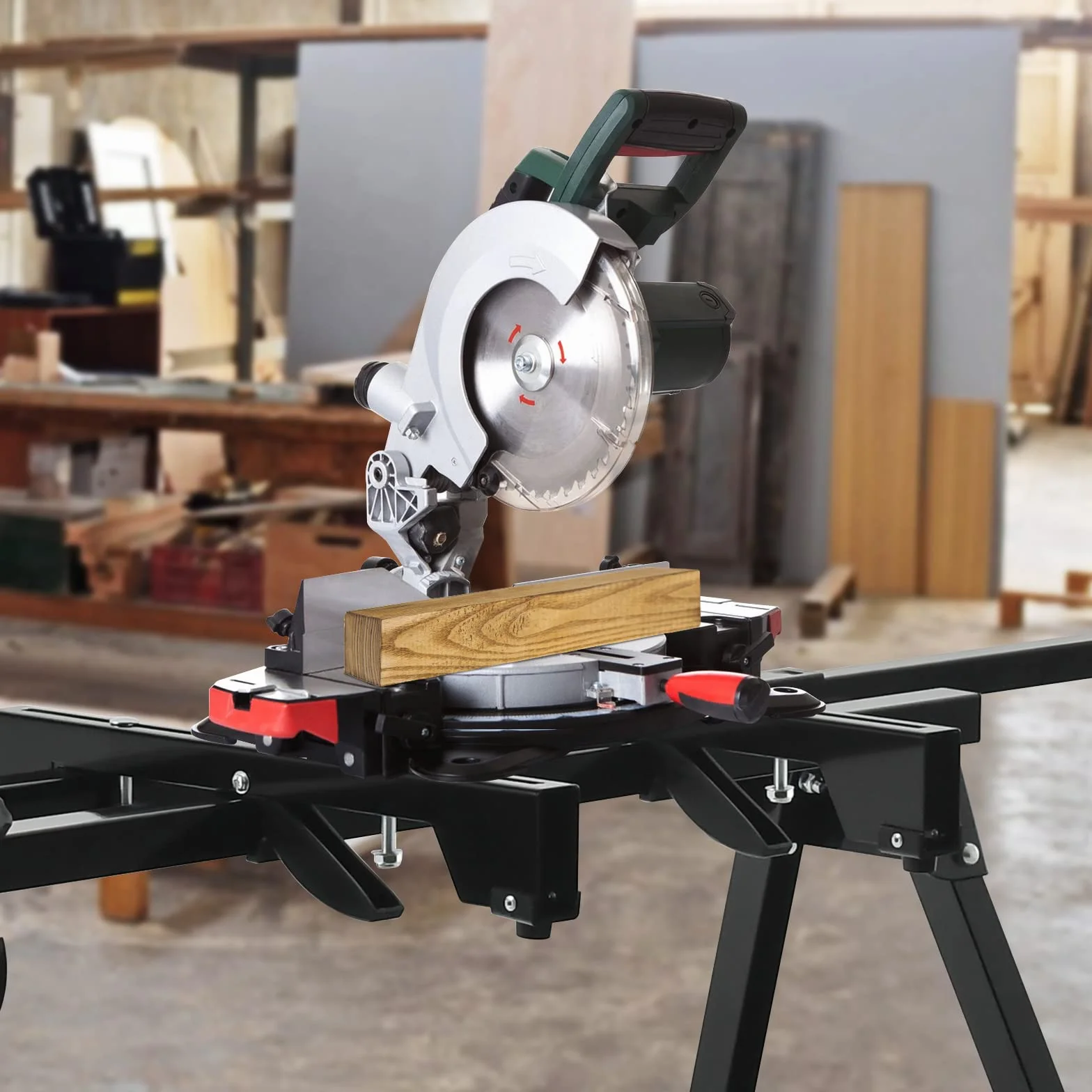 COSTWAY Stelaż do piły ukośnej, stół roboczy, mobilny, do 150 kg, regulacja wysokości 83-91,5 cm, wysuwany 94-190 cm, uniwersalny stojak do piły ukośnej, metalowy