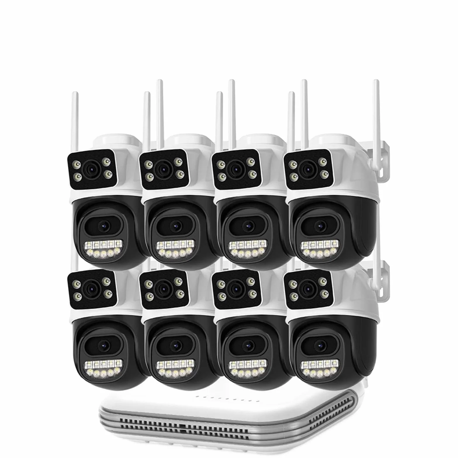 Kamera IP 8MP z dźwiękiem WiFi, zewnętrzna, 8-kanałowa, mini kamera NVR, zestaw do monitoringu CCTV, bezprzewodowy system kamer noktowizorem na podczerwień,Spokój ducha zawsze(1T,8pcs)