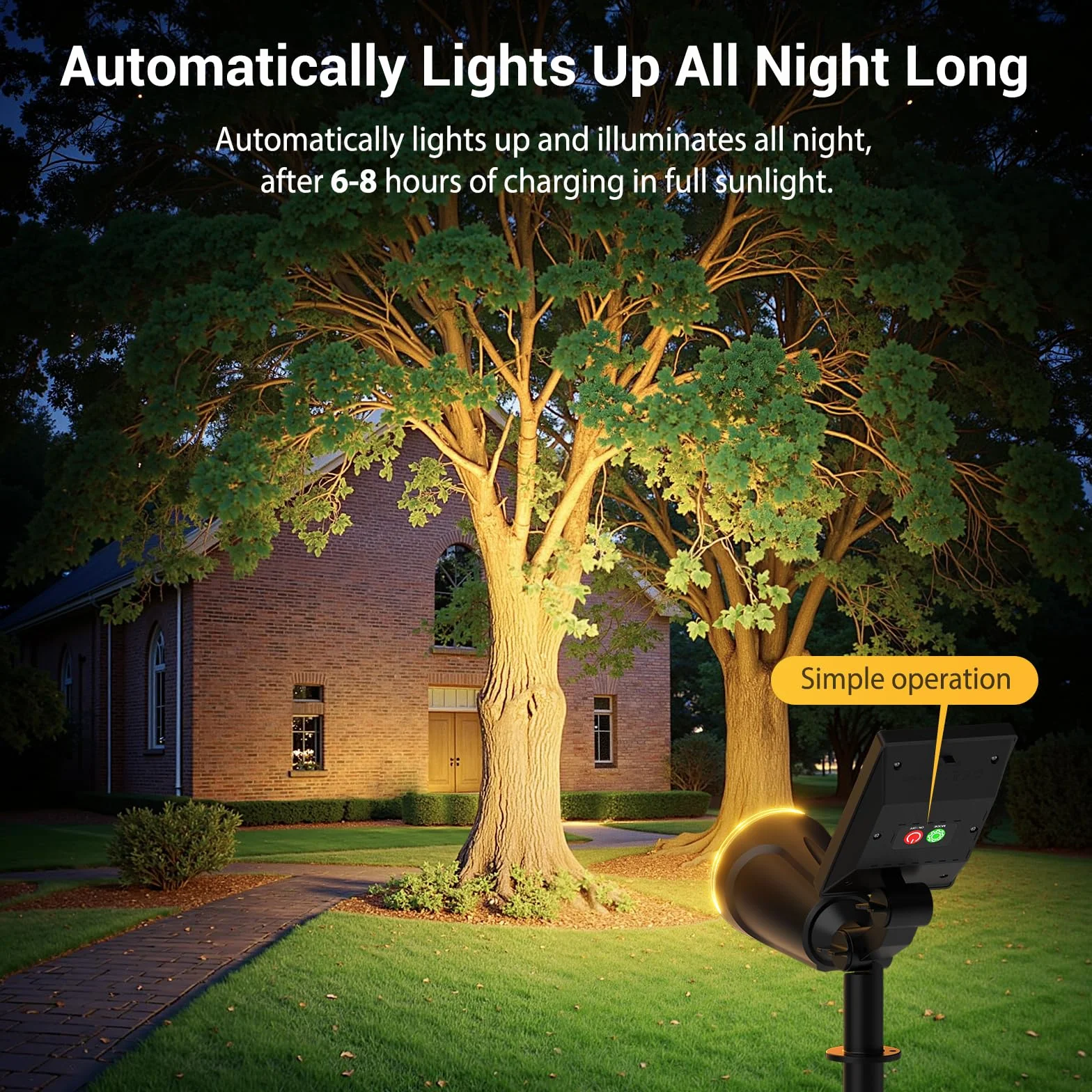GEARLITE Lampy solarne do ogrodu na zewnątrz, ciepła biel, solarne LED reflektory zewnętrzne z 1500 mAh akumulatorem, 1200 lumenów, lampy solarne do użytku na zewnątrz z IP65 wodoodpornością do